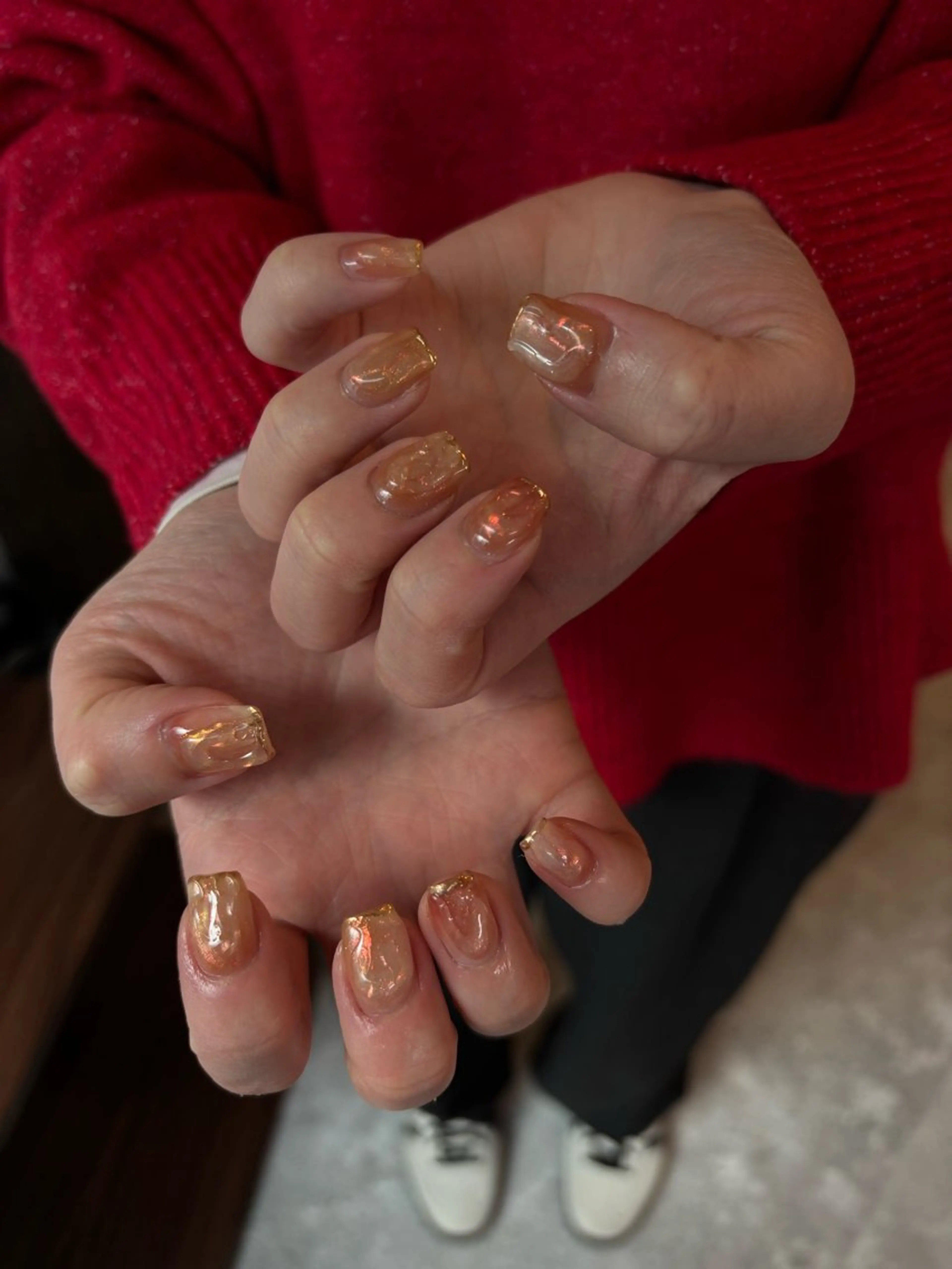 ネイル 氷ネイル・うるうるネイル キラキラネイル ハンドネイル 【新宿三丁目】 もえNoël🎨🤍のネイルデザイン