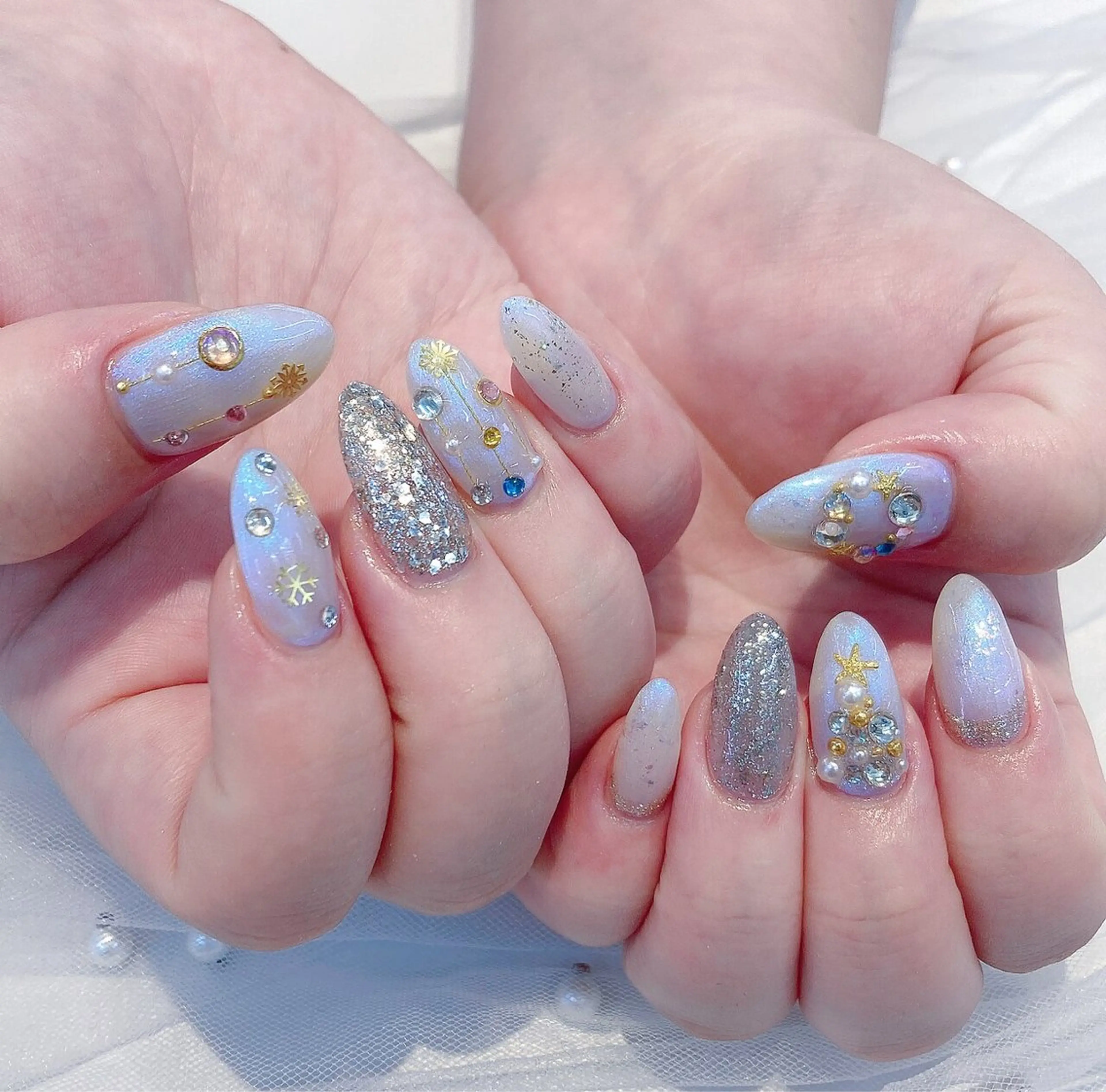 ネイル チークネイル 長さ出し ジェルネイル マグネットネイル 持ち込み ハンドネイル ハンドケア ラッキーネイルサロン 西川口東口店のネイルデザイン