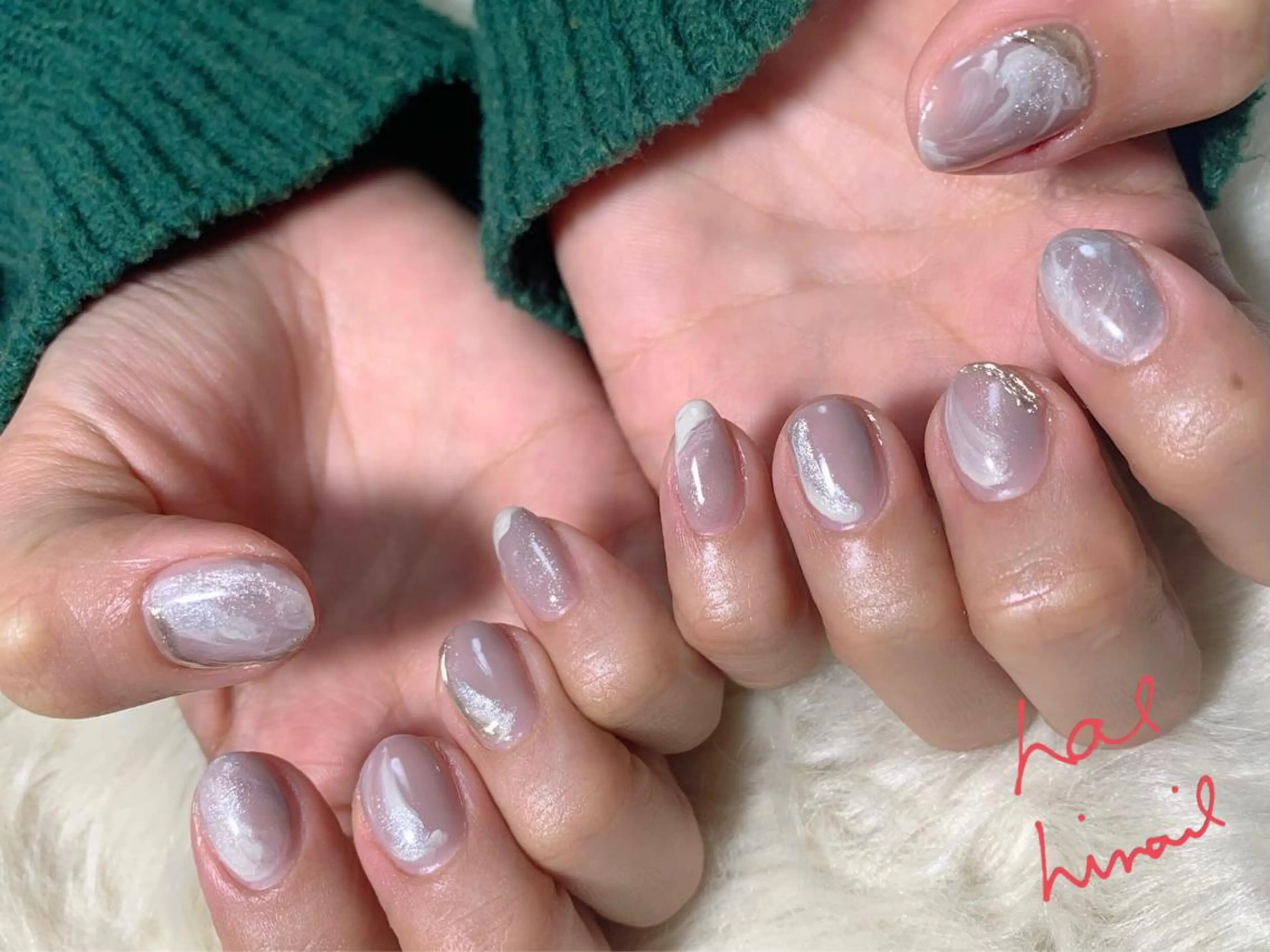 ネイル マグネットネイル ミラーネイル はるひな ねいるのネイルデザイン