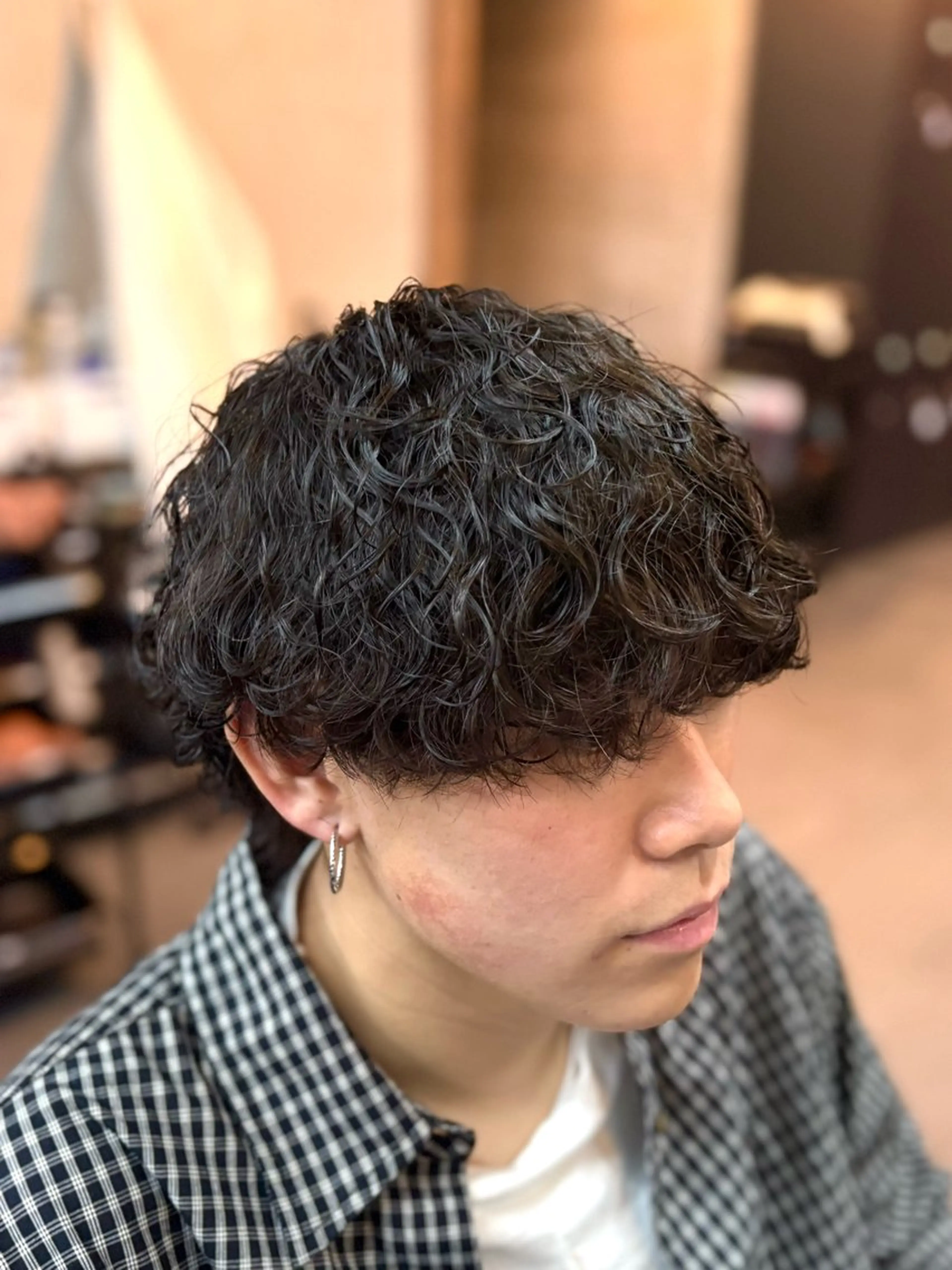 ショート パーマ プードルパーマ メンズサロン Aso bee 桑原 剛志のヘアスタイル
