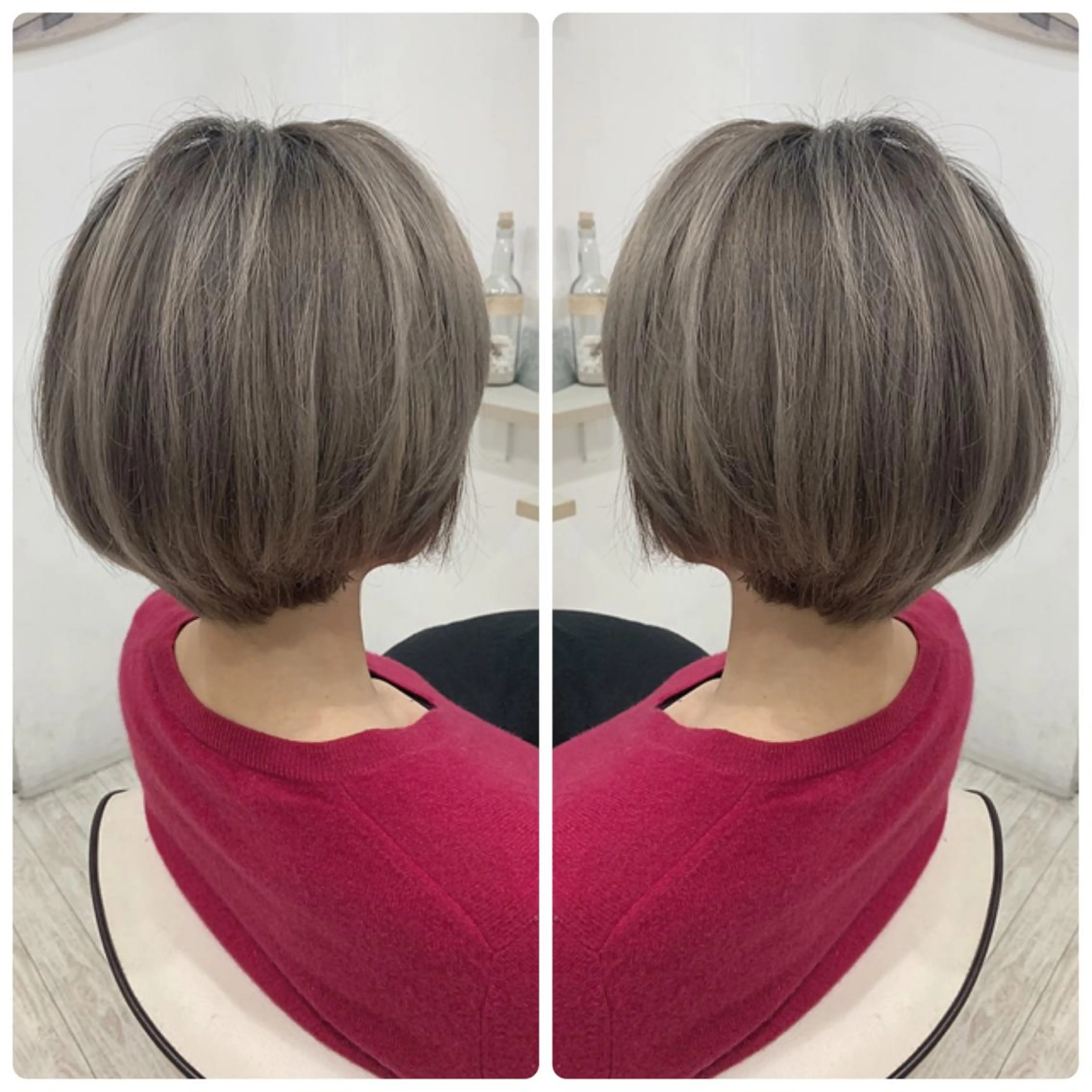 ショート カラー ヘアカラー トリートメント 京都大人女性ショート 徒歩1分/秋山のヘアスタイル