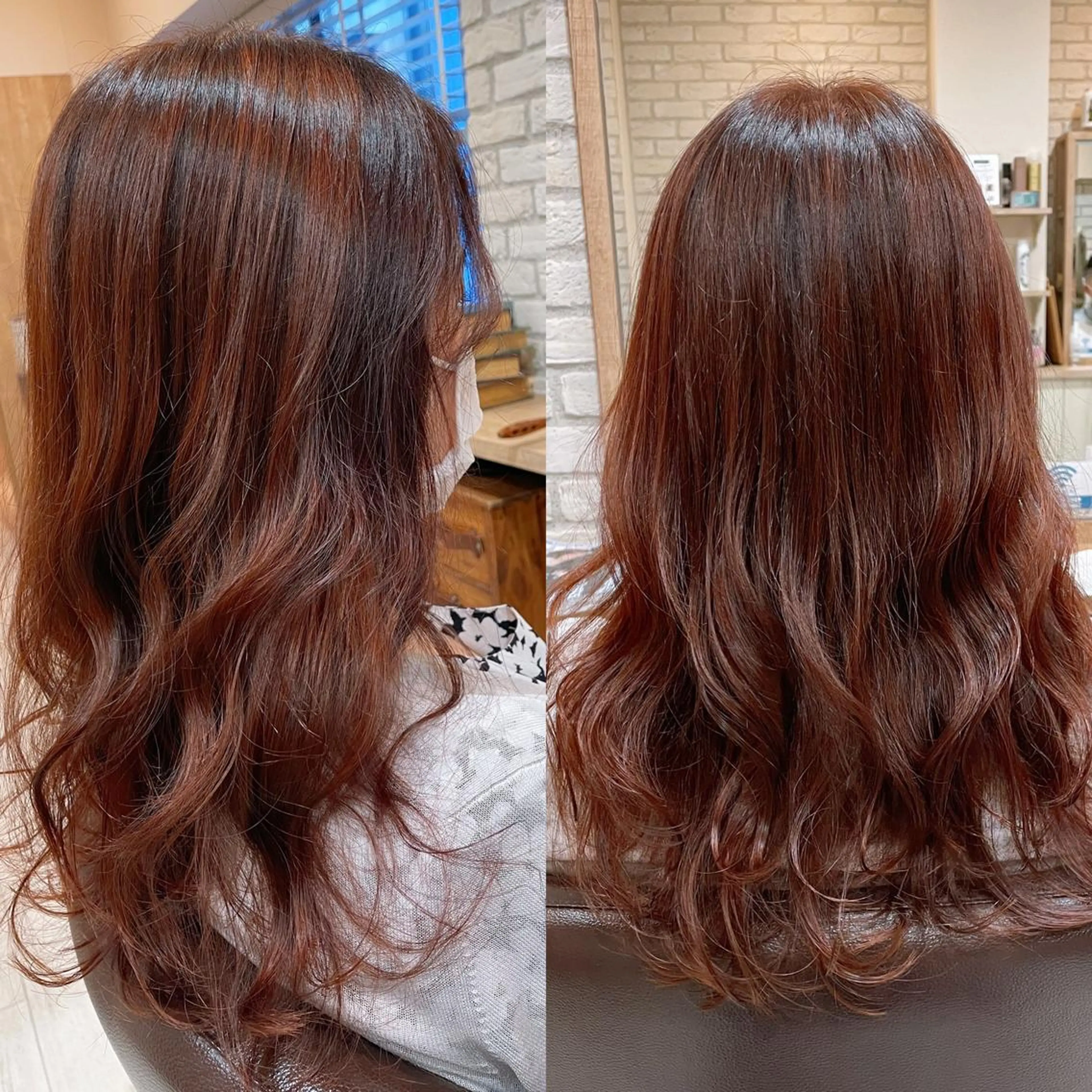 ロング カラー ミストバング ブリーチ  フェイスフレーミング ブリーチなしカラー 小顔カット 清水 有実子のヘアスタイル