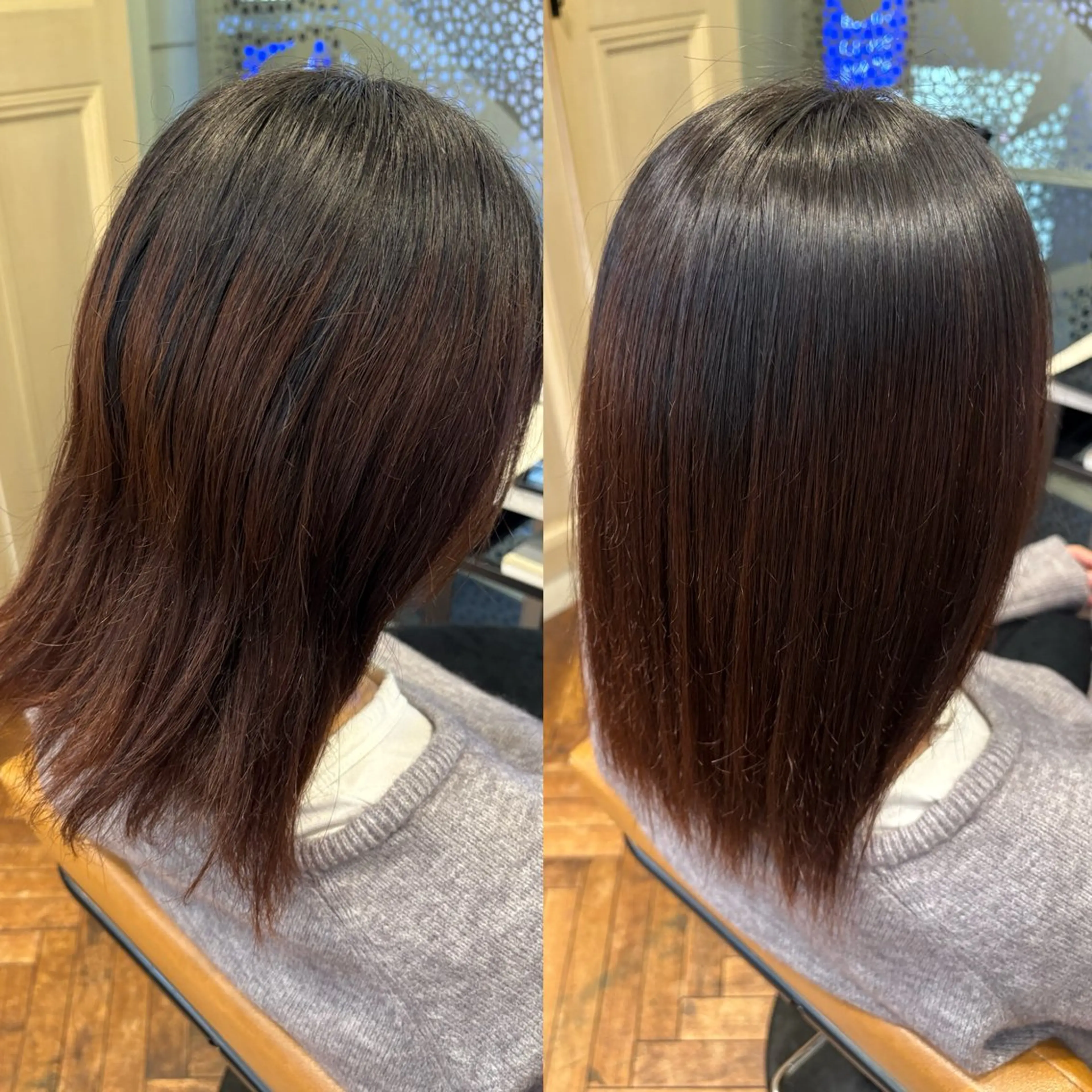 セミロング パーマ 縮毛矯正 縮毛矯正 中嶋偲月🌙 艶カラー/縮毛矯正のヘアスタイル