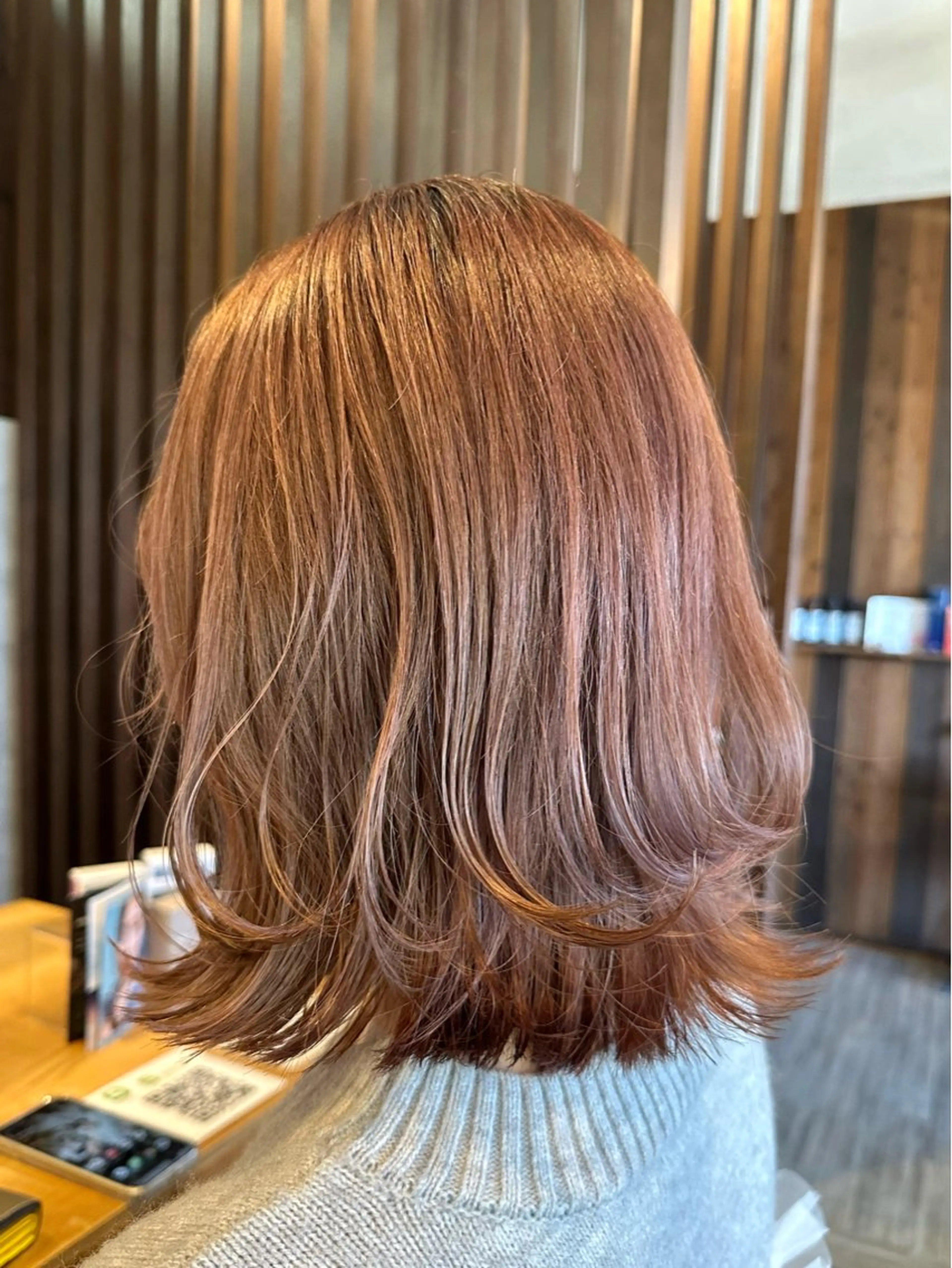 ミディアム カラー ベージュカラー ピンクカラー ピンクベージュ カット ヘアカラー BRANCHÉ小牧/ 西尾 美月のヘアスタイル