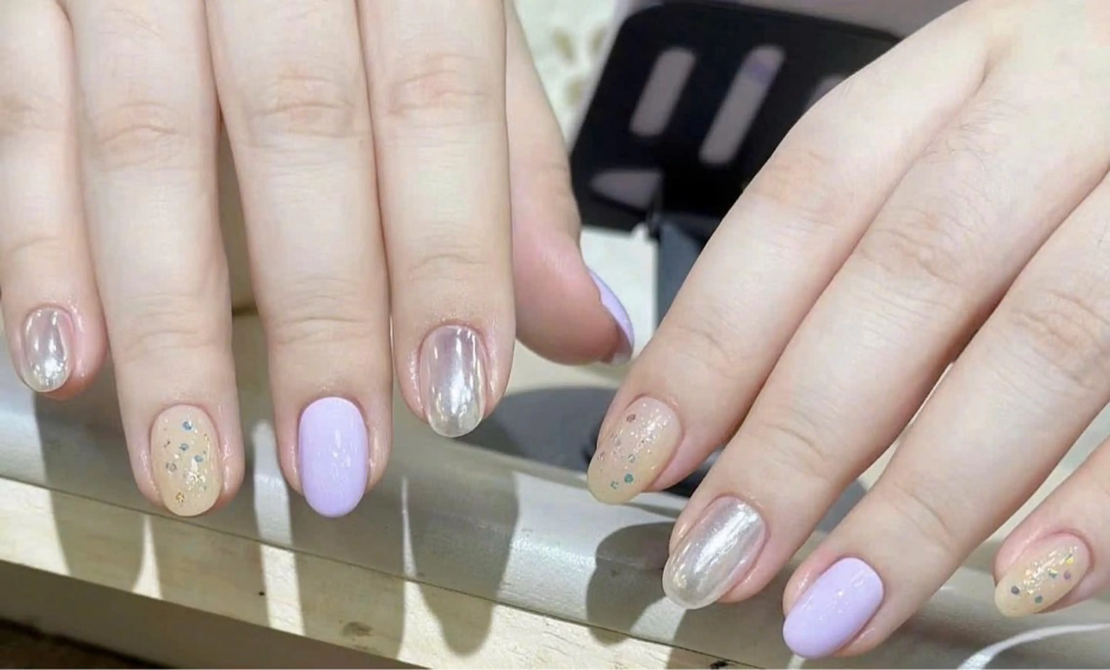 ネイル フレンチネイル ジェルネイル ガラスフレンチ 韓国ネイル マグネットネイル ハンドネイル Minette Nailのネイルデザイン