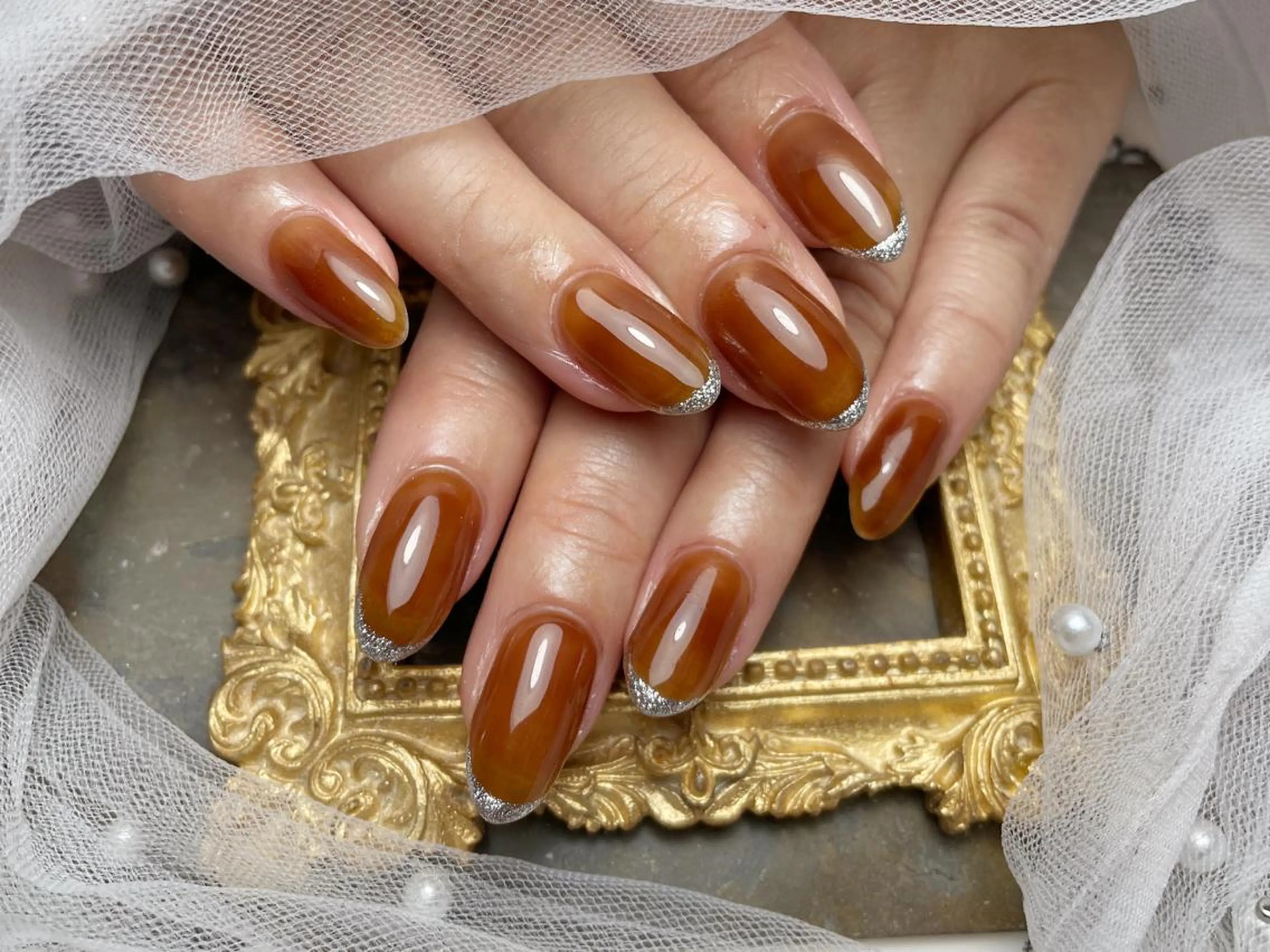 ネイル ハンドネイル マジック ミラーのネイルデザイン