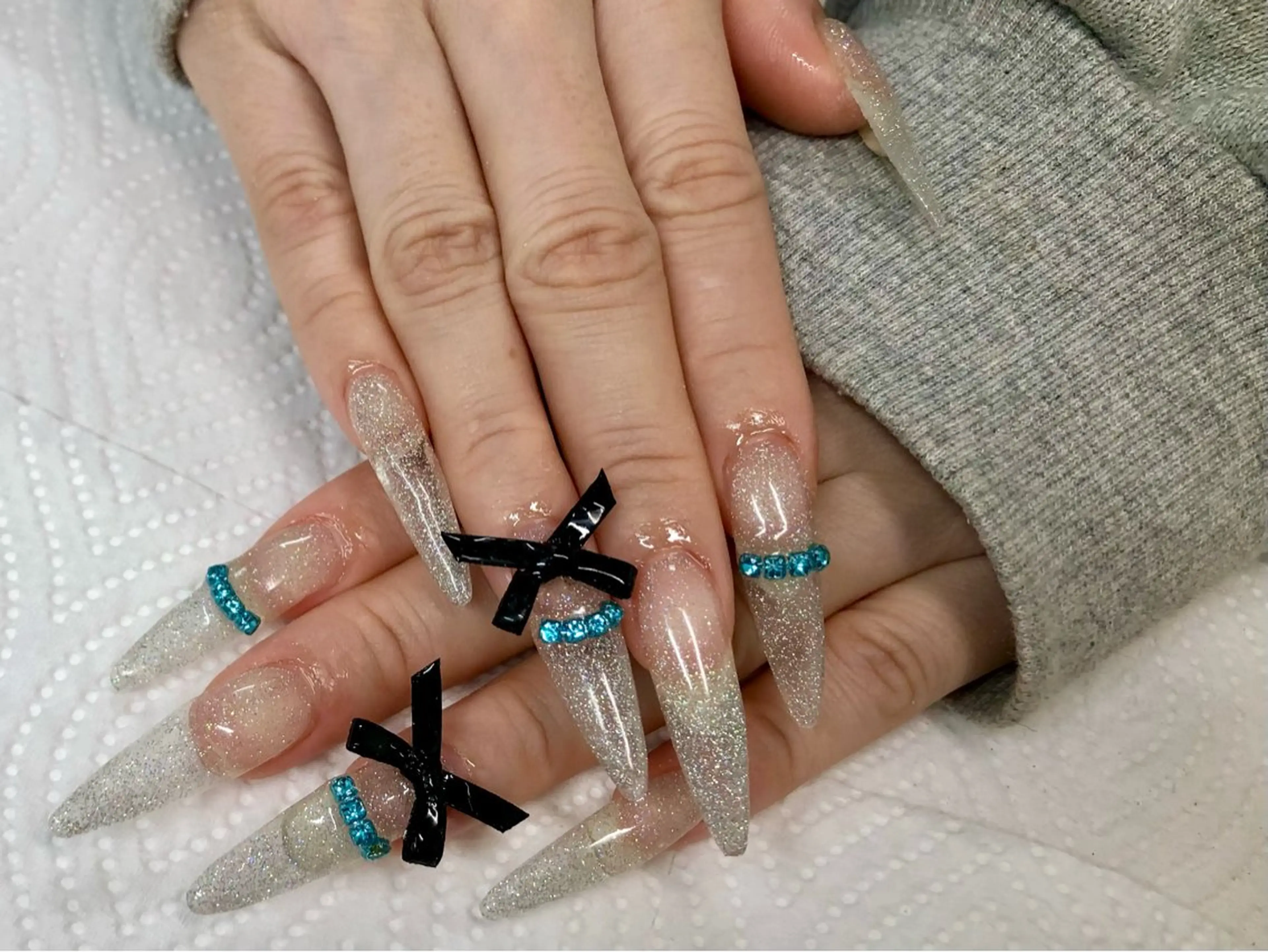 ネイル 長さ出し ロングネイル スーパーロングネイル ハンドネイル ハンドケア 心斎橋Salon Epokkuのネイルデザイン