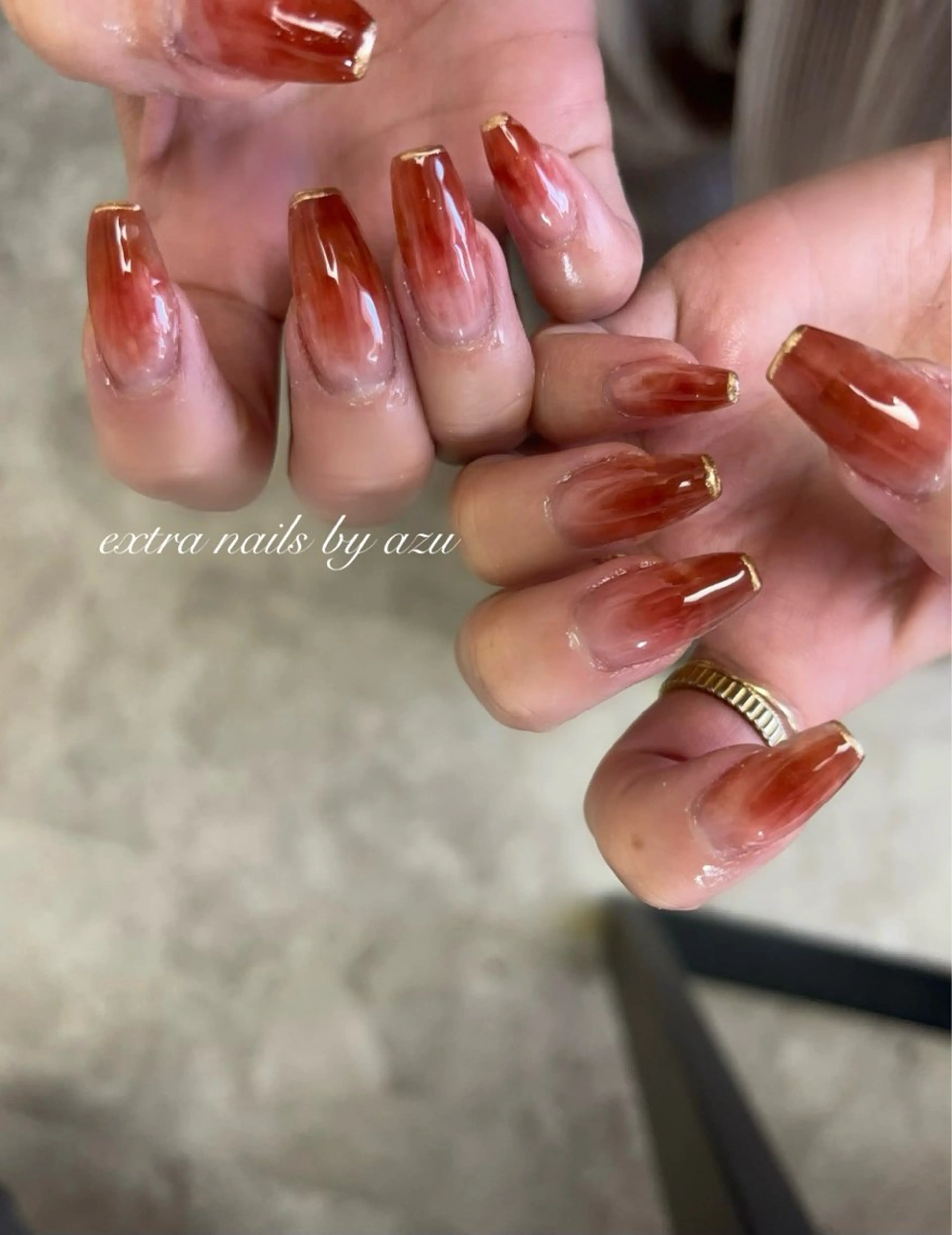 ネイル ゴールド ハンドネイル extranails ／lemellaのネイルデザイン