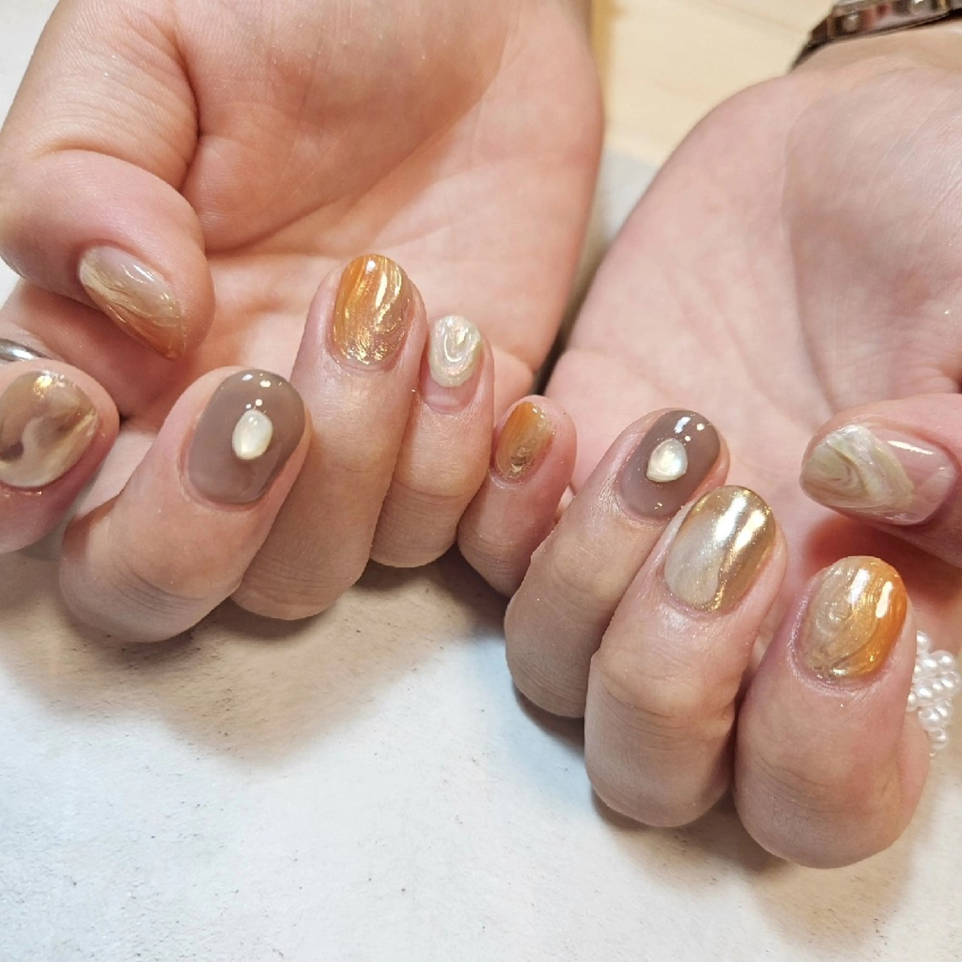ネイル ジェルネイル ニュアンスネイル パラジェル 夏ネイル ハンドネイル Nailsalon manoのネイルデザイン