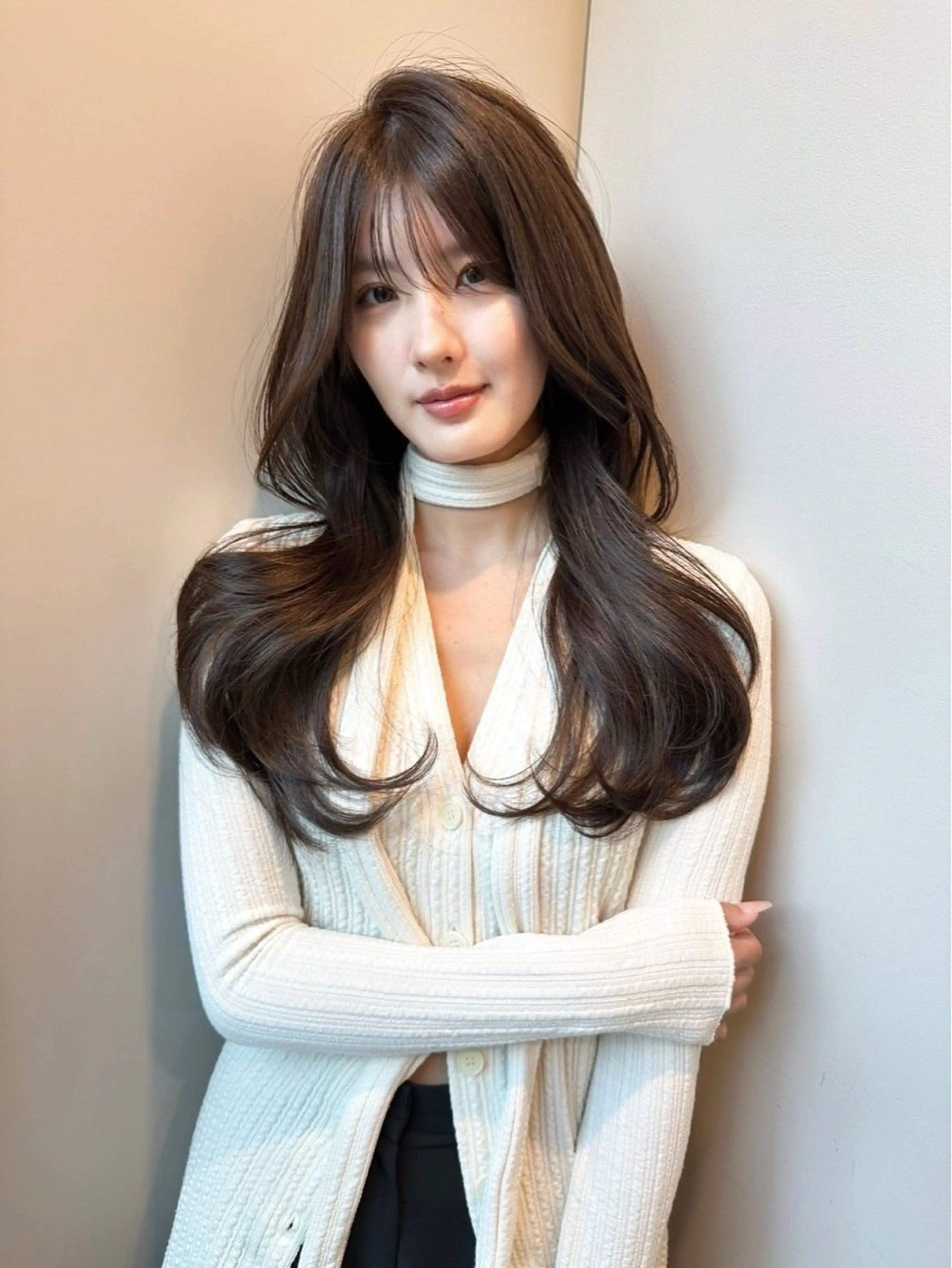 ロング カラー カット ヘアカラー トリートメント Akane レイヤー/艶カラーのヘアスタイル