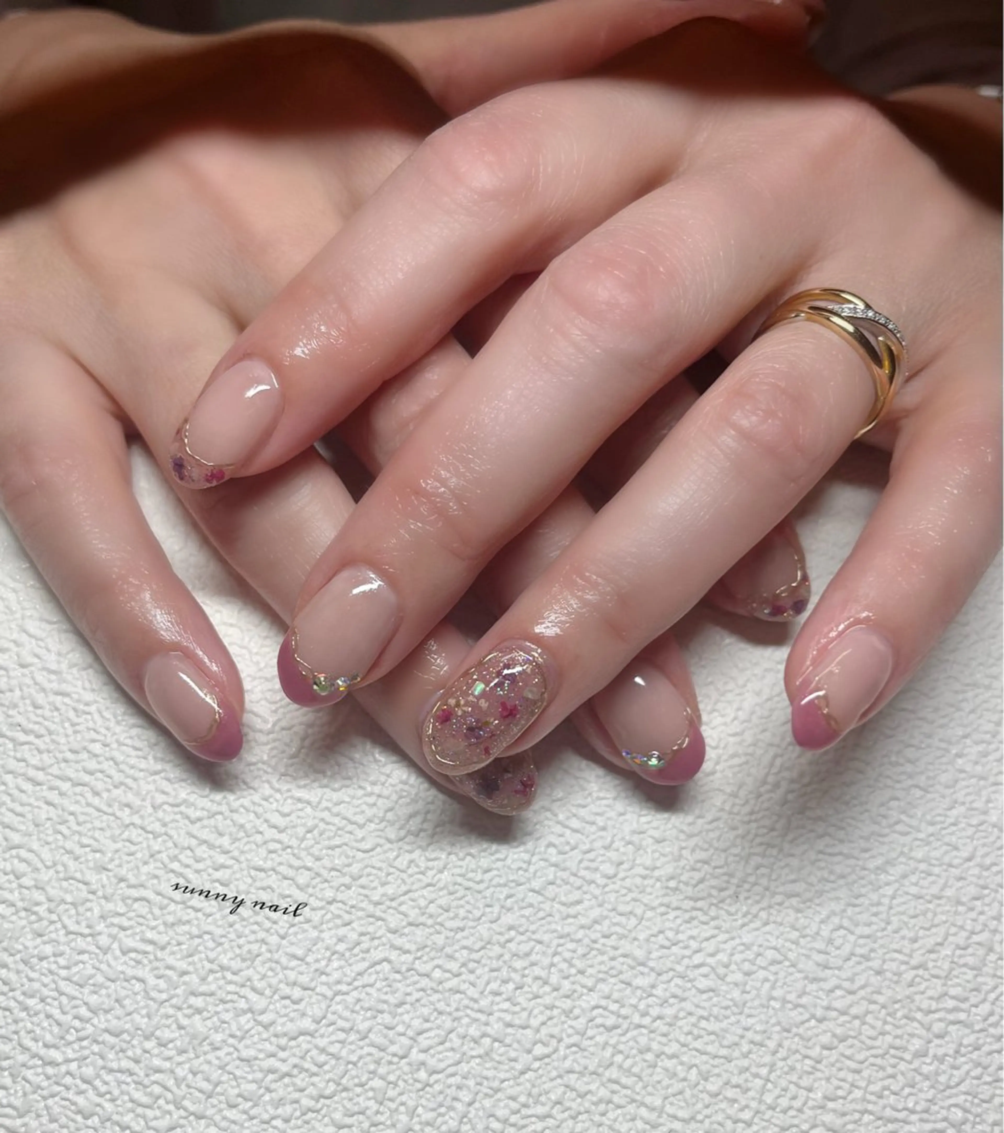 ネイル フレンチネイル ジェルネイル ミラーネイル パラジェル sunny nailのネイルデザイン
