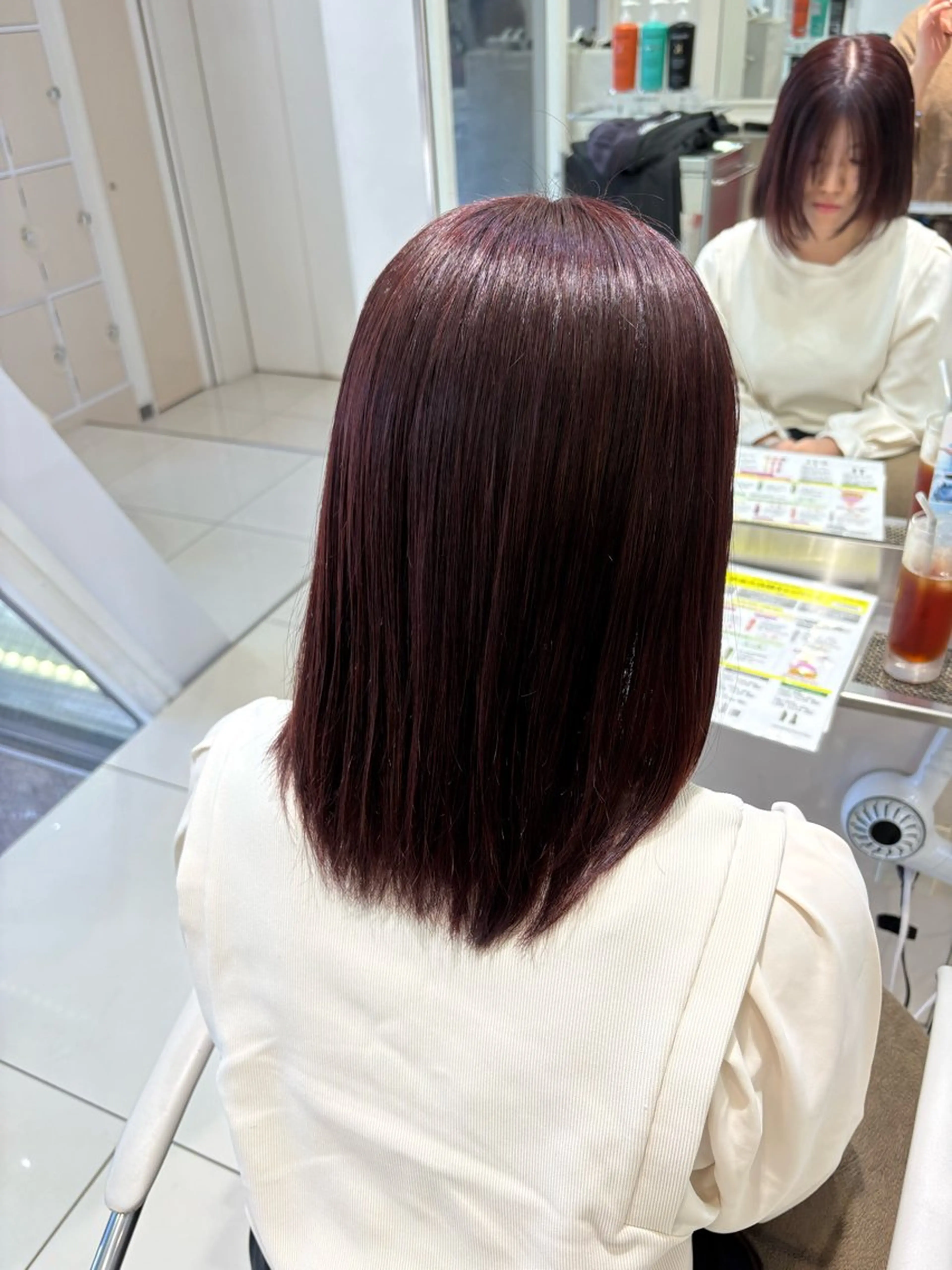 カラー ピンクカラー ヘアカラー トリートメント 久保山 ことのヘアスタイル