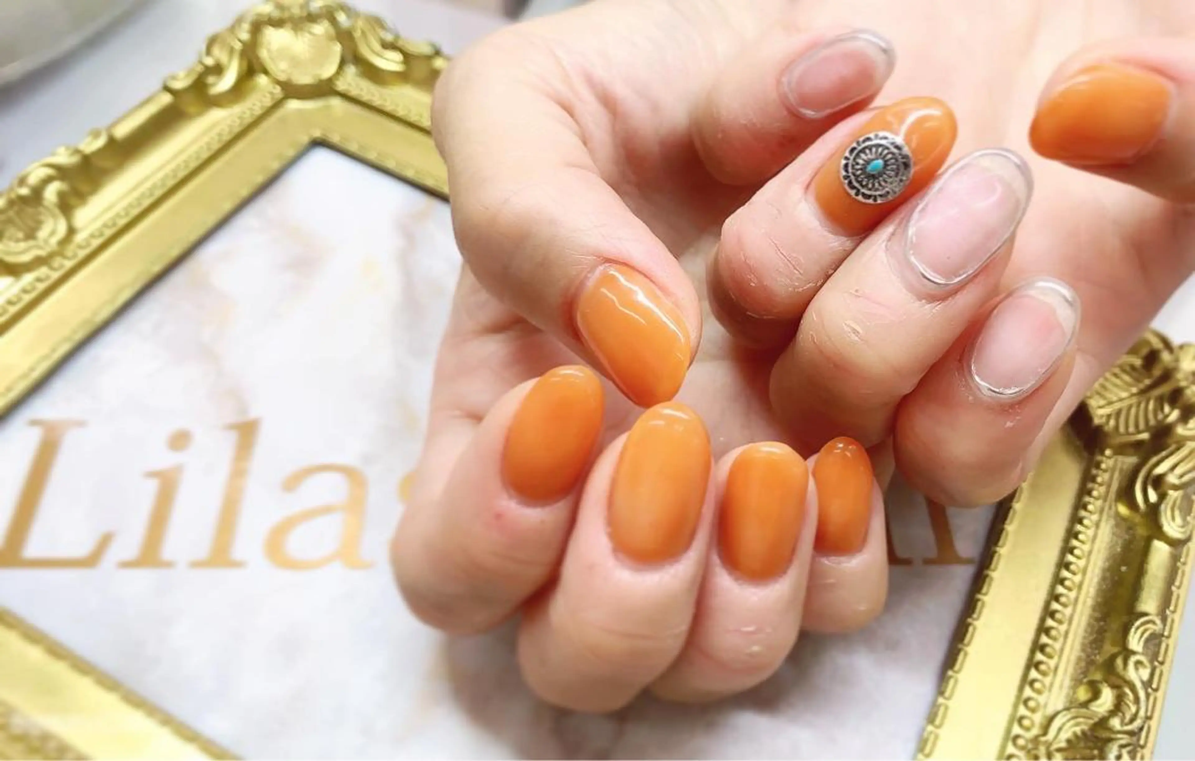 ネイル クリアネイル ジェルネイル ハードジェル ロングネイル ミラーネイル Lilas Nailのネイルデザイン