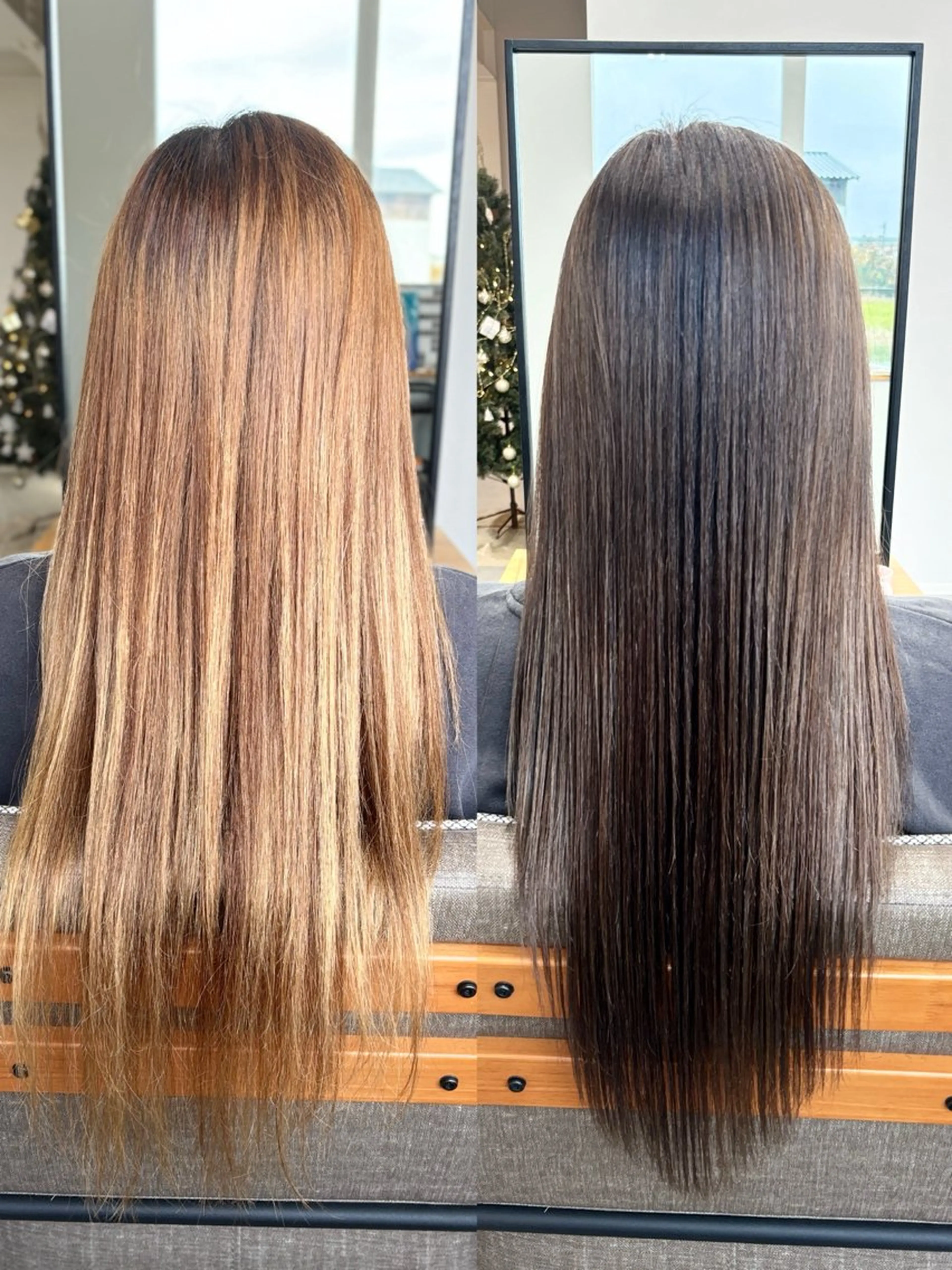 ロング カラー ブリーチ グレージュ 縮毛矯正 松川優真 【髪質改善】のヘアスタイル