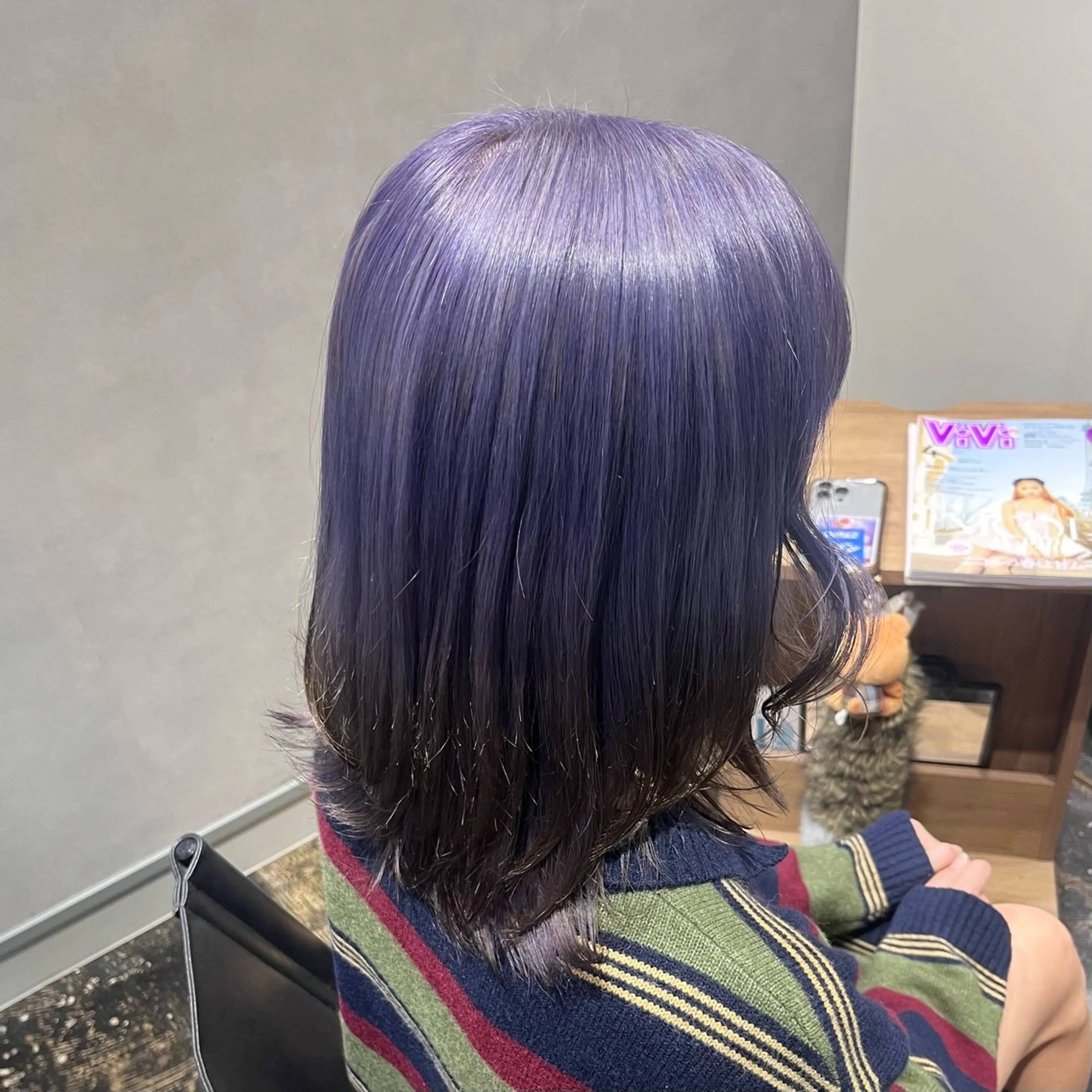 ミディアム カラー バイオレットカラー ヘアカラー トリートメント 透明感カラー/パーマ 🌀アオノのヘアスタイル