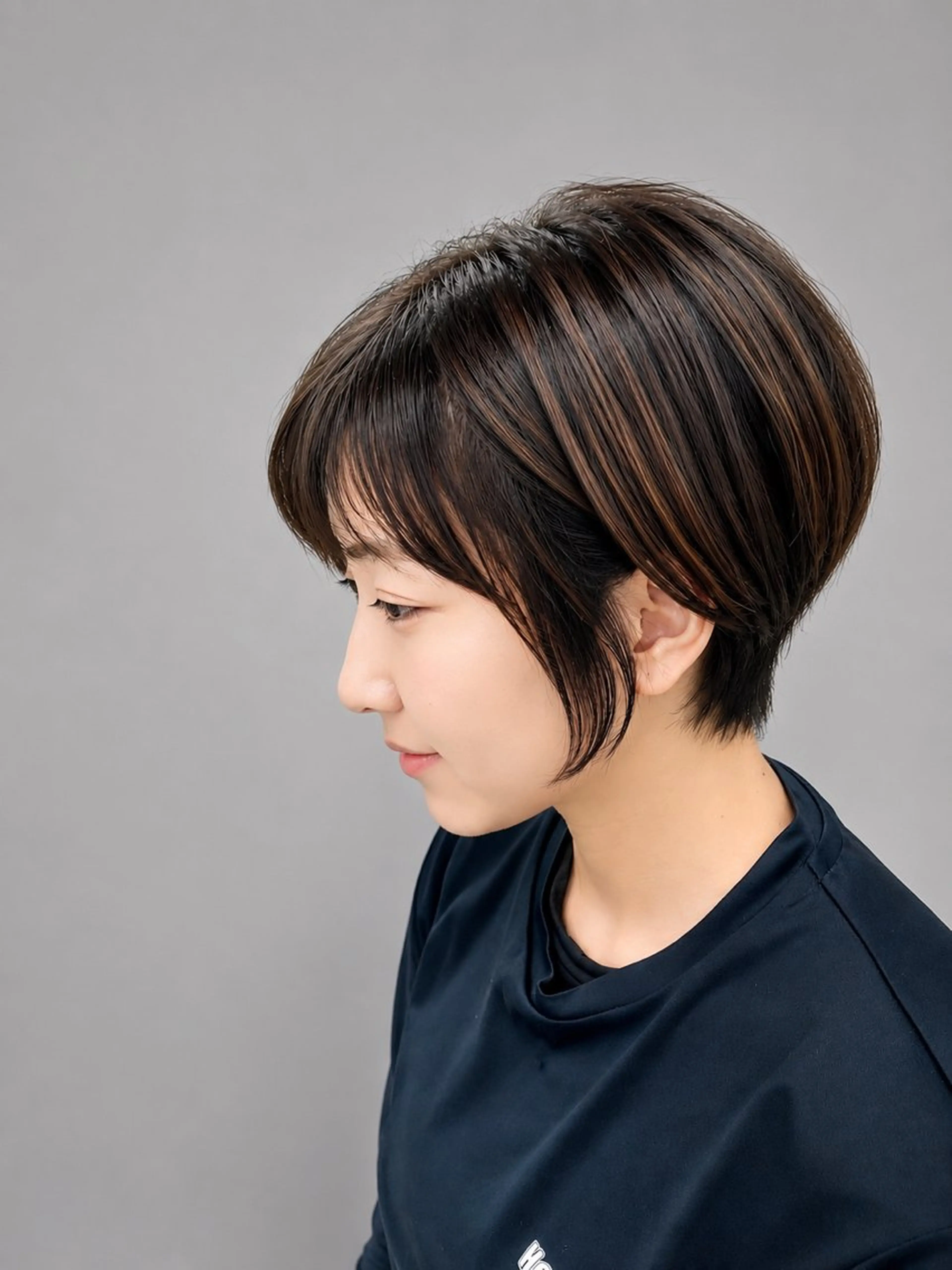 ショート カラー ブラウンカラー チェスナットブラウン レイヤーカット au栄矢場町 似合わせカットのヘアスタイル