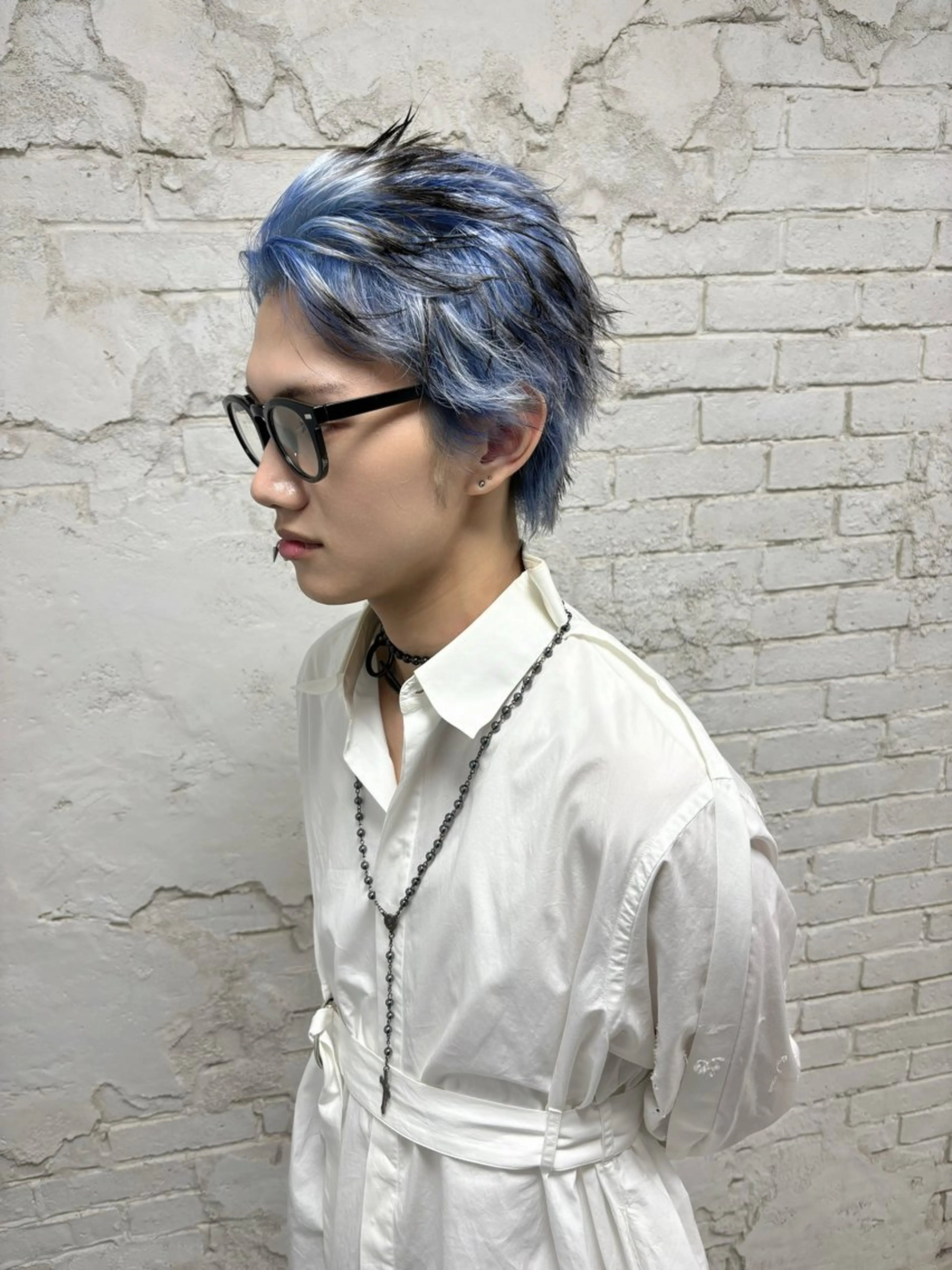 ショート カラー メンズ メンズブリーチ メンズハイトーン ブリーチ ブルーカラー ダブルカラー ravens代表 🍀【ヒロム】🍀のヘアスタイル