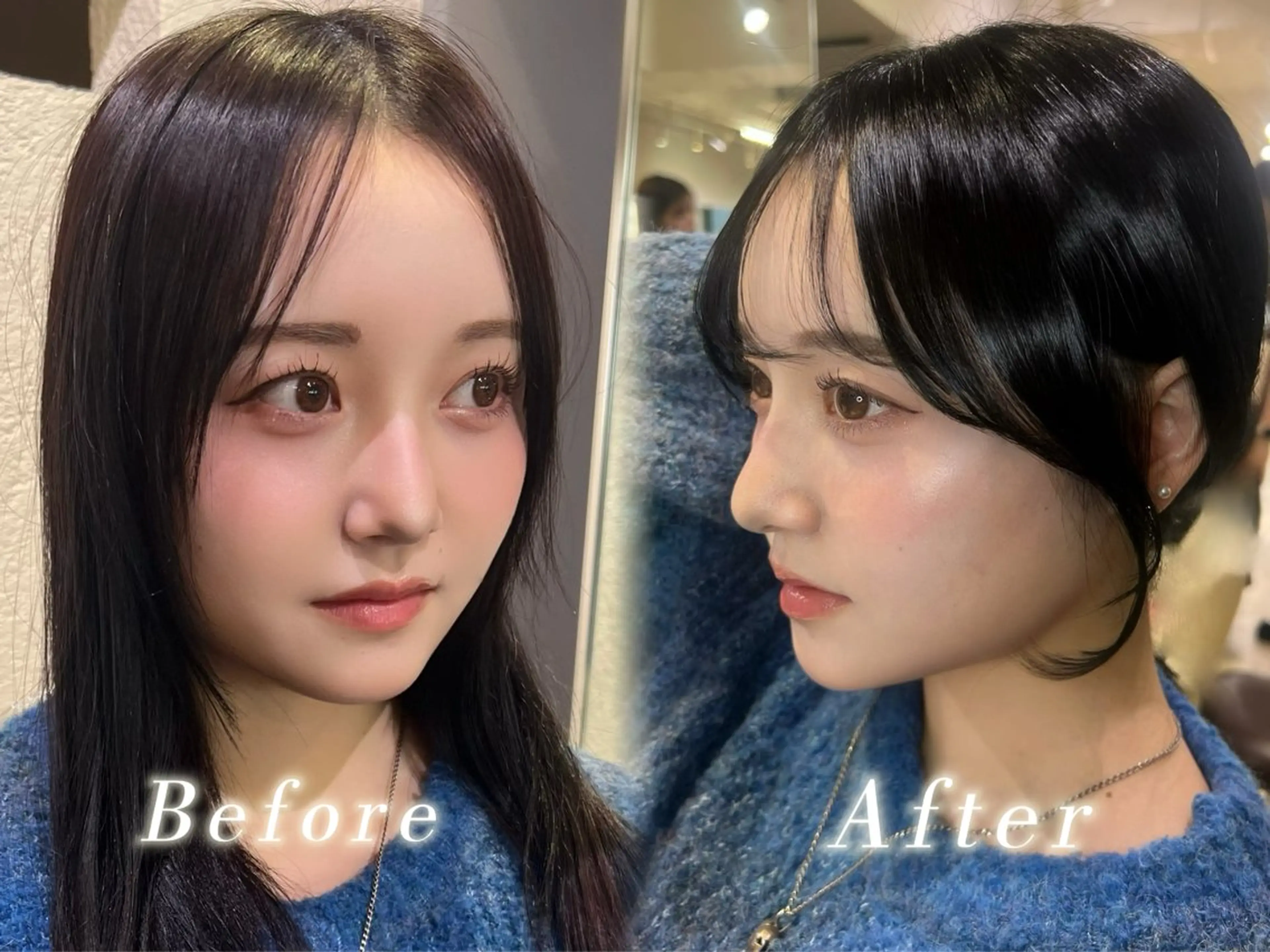 ロング カラー 黒髪 ブルーカラー ブルーブラック カット ヘアカラー トリートメント Euphoria新宿店所属・艶髪×盛れる顔まわり 🫧新宿/SHOKIのヘアスタイル