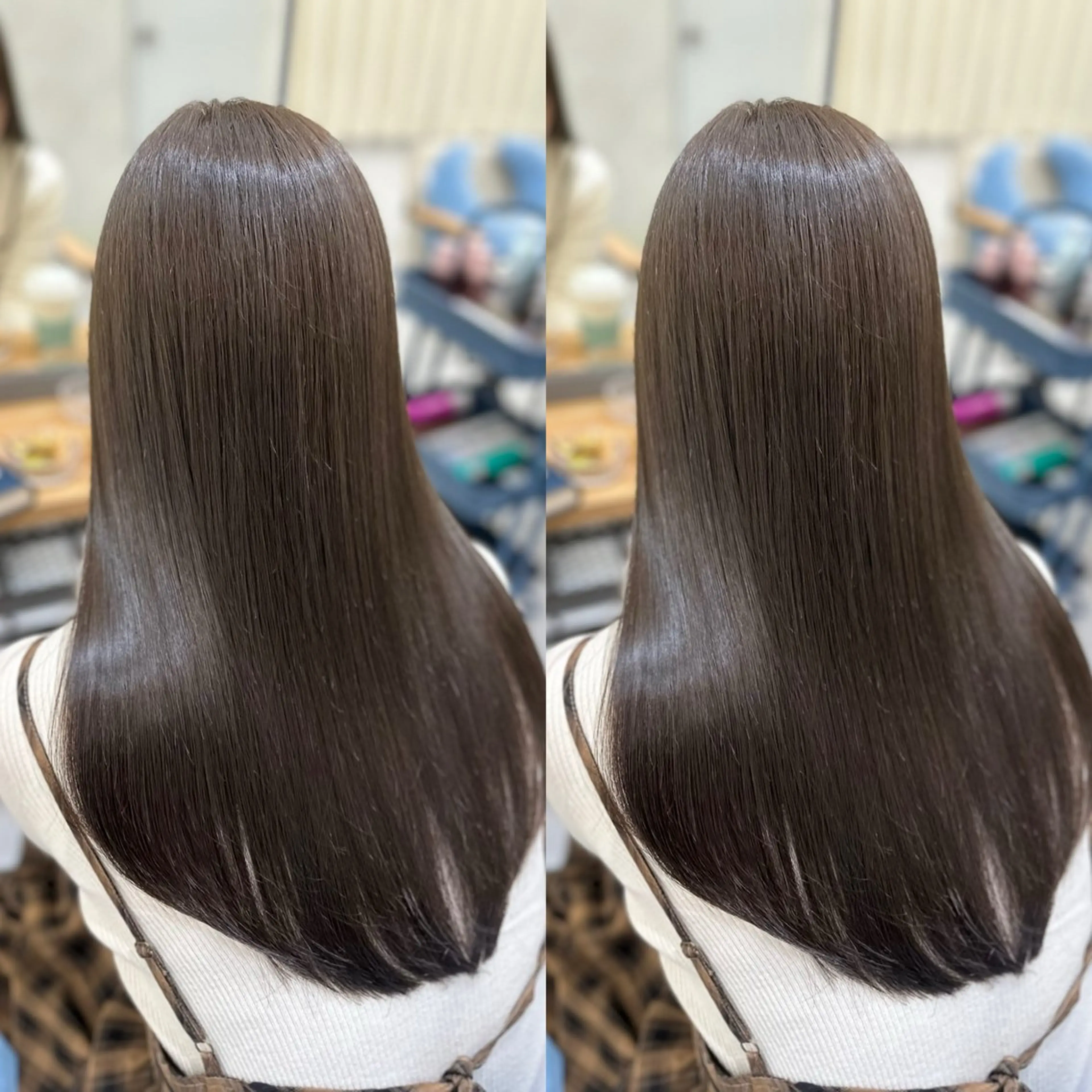 ロング カラー 縮毛矯正×ボブ💎 髪質改善/木下のヘアスタイル