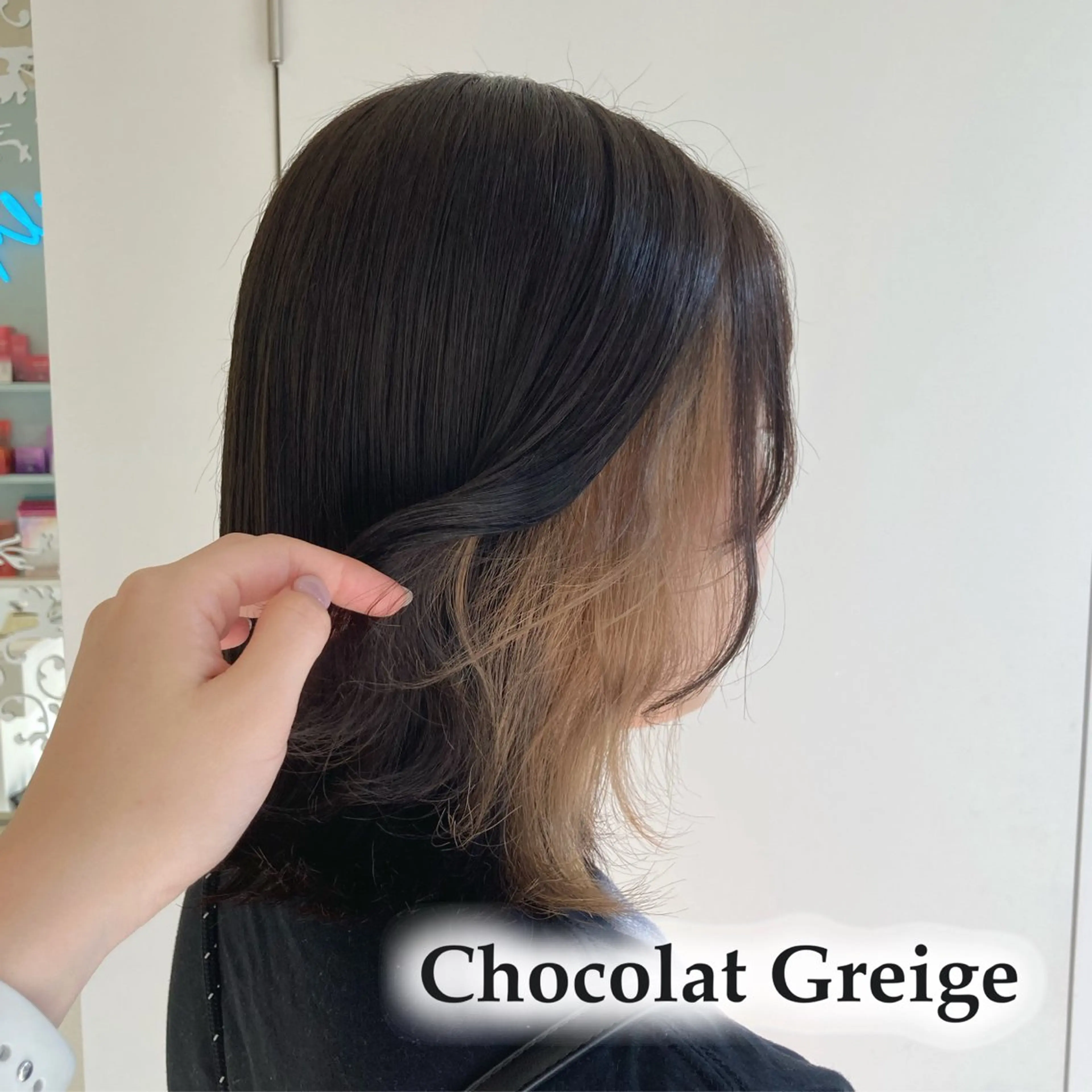 ミディアム カラー ショコラグレージュ グレージュ ParveMix￤ 出石 菜々🥂のヘアスタイル