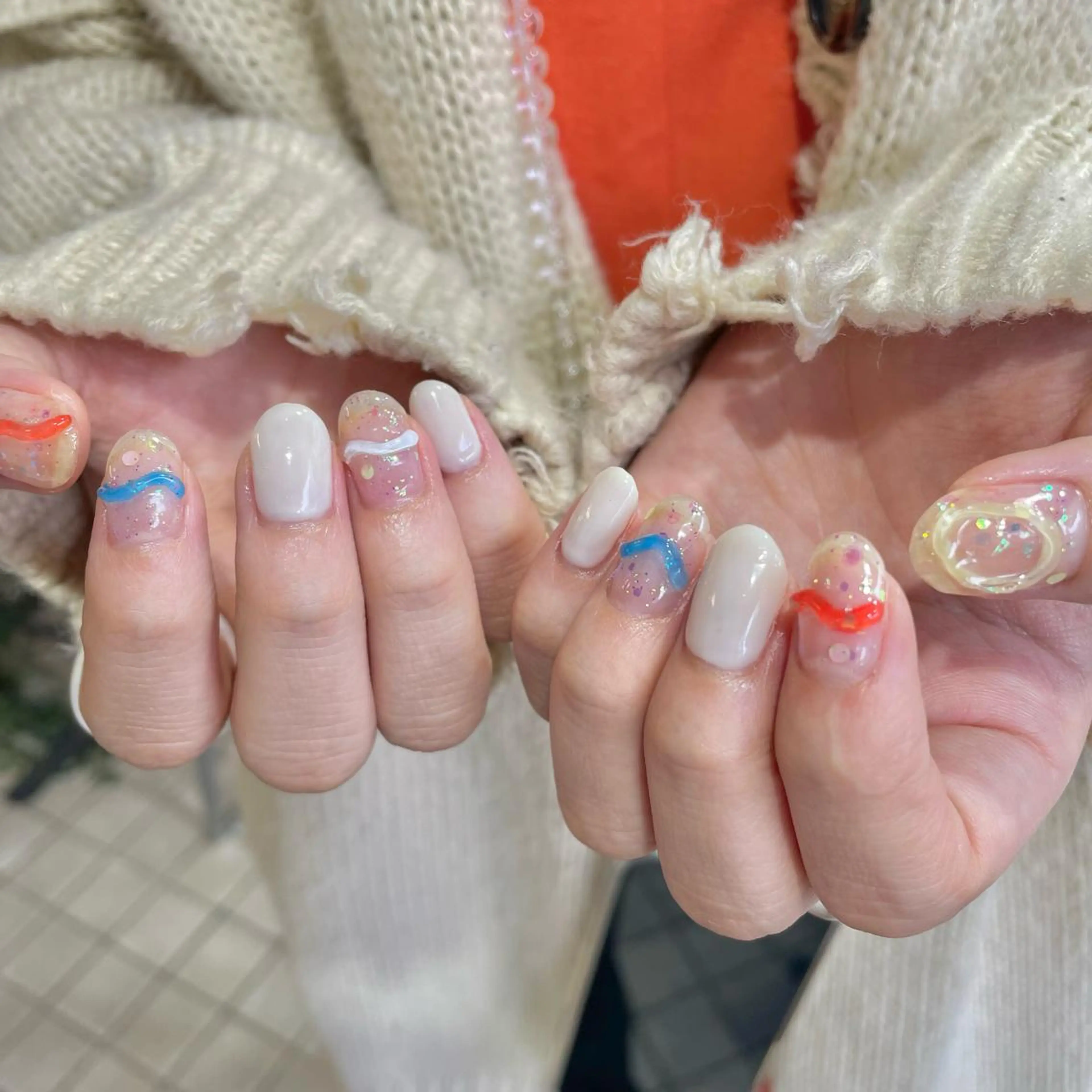 ネイル ブルー ジェルネイル 韓国ネイル ネイビー ワンカラーネイル ハンドネイル ハンドケア パーマ　ネイル /コトミ🐸のネイルデザイン