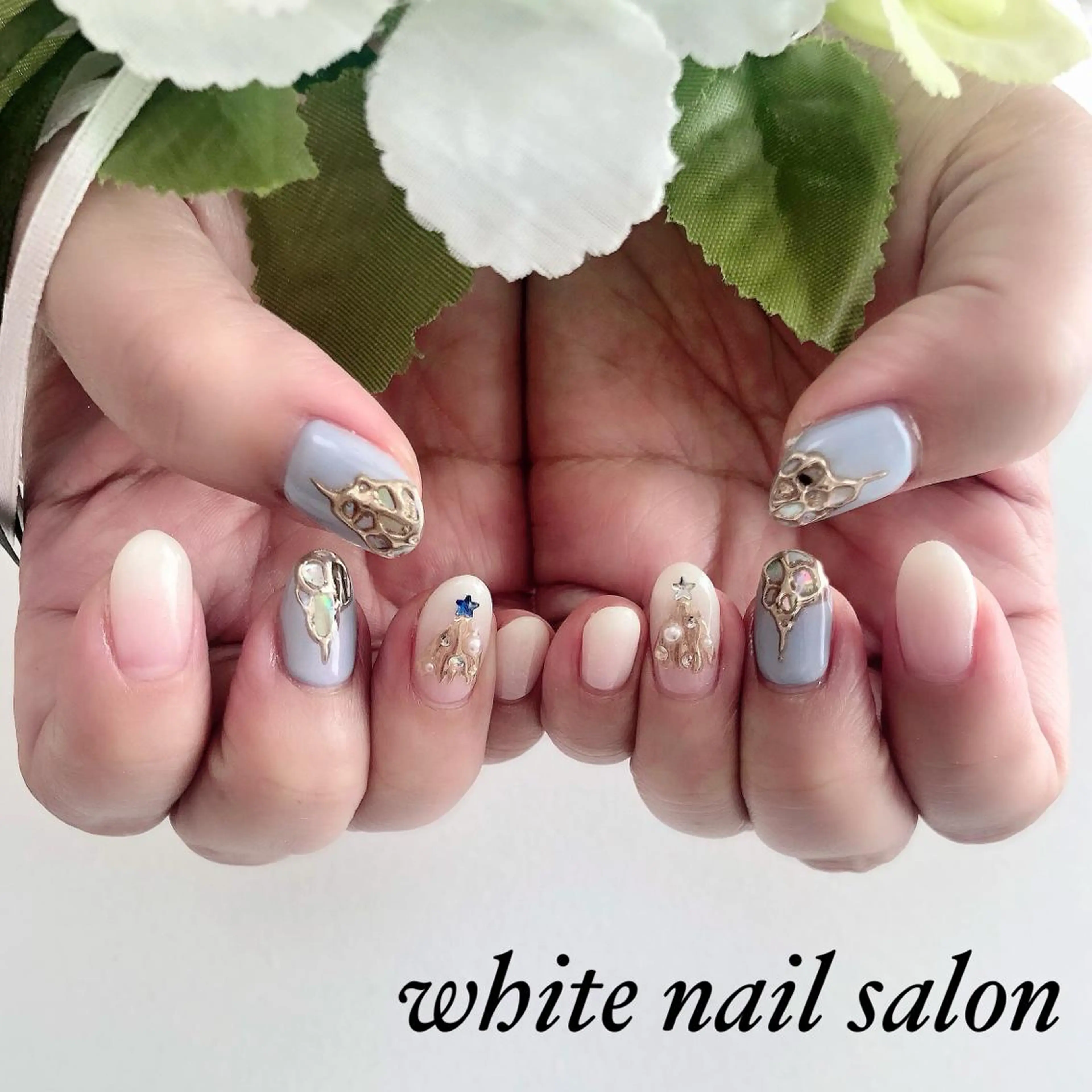 ネイル アートネイル フレンチネイル ジェルネイル ハードジェル 持ち込み white nail salonのネイルデザイン