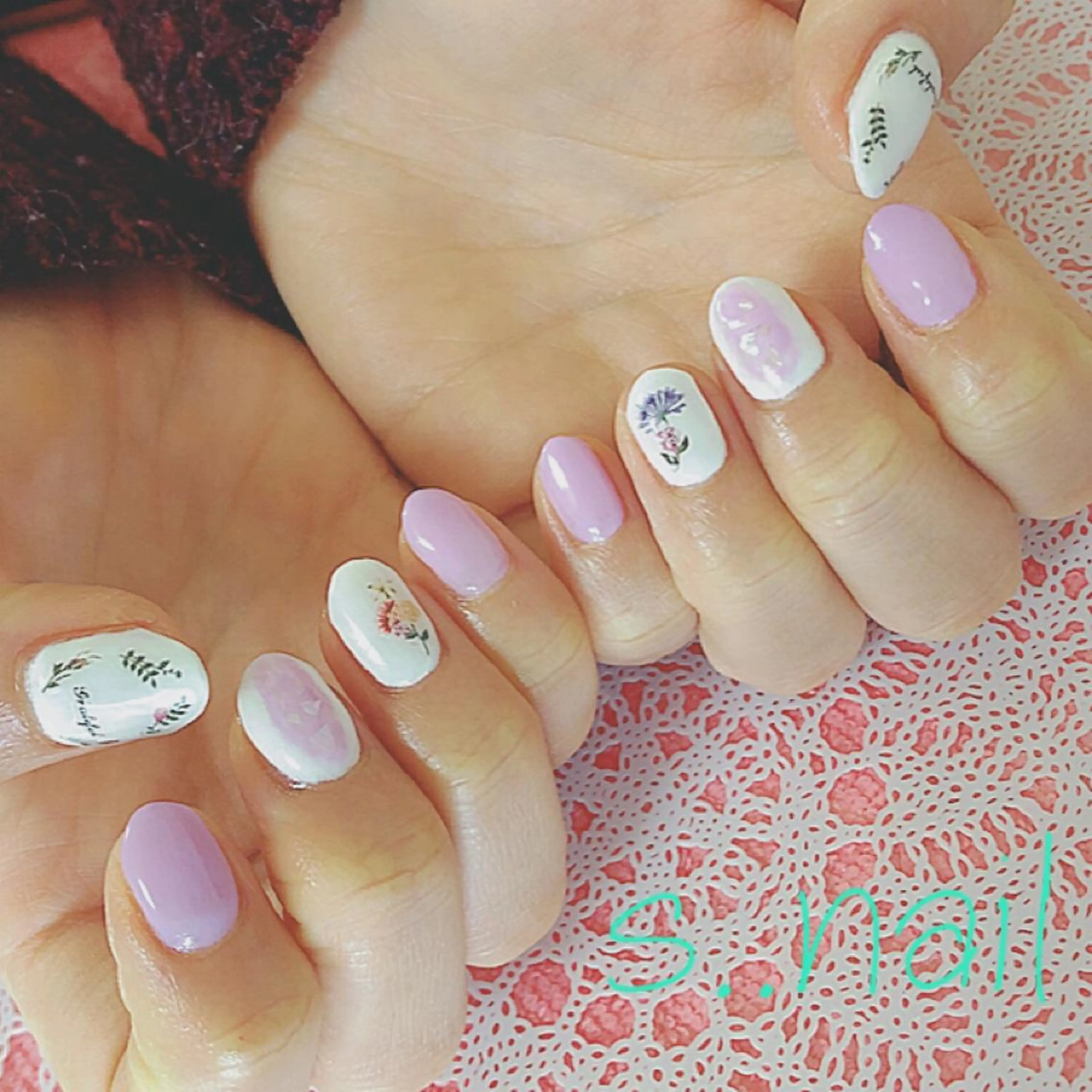 ネイル フラワーネイル パープル 春ネイル ハンドネイル フットネイル s..nail / MORITAのネイルデザイン