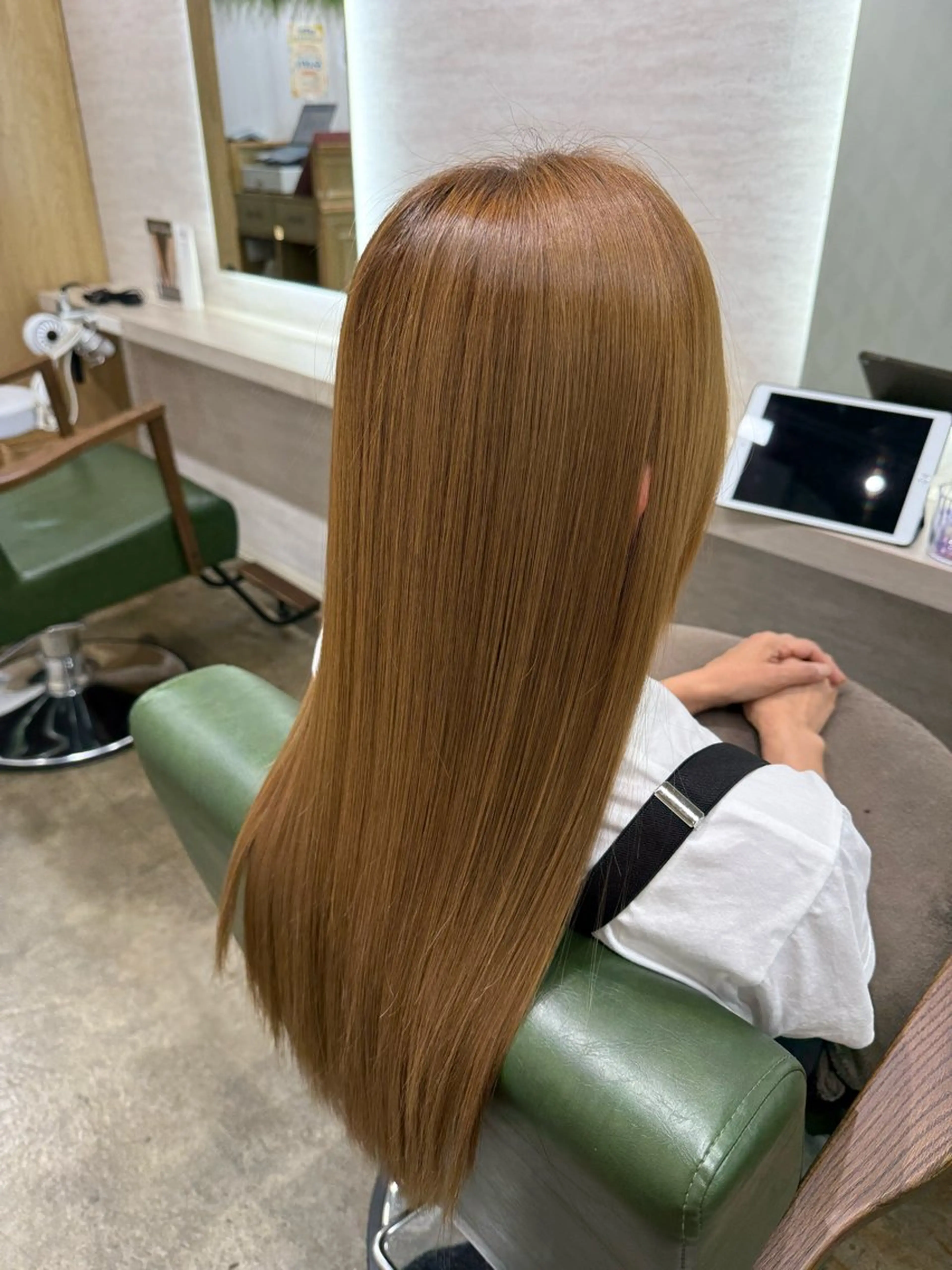 ロング カラー ハイライトカラー ボブ ハイライト 髪質改善 縮毛矯正 カット トリートメント 縮毛矯正/ /関内/あべももこのヘアスタイル