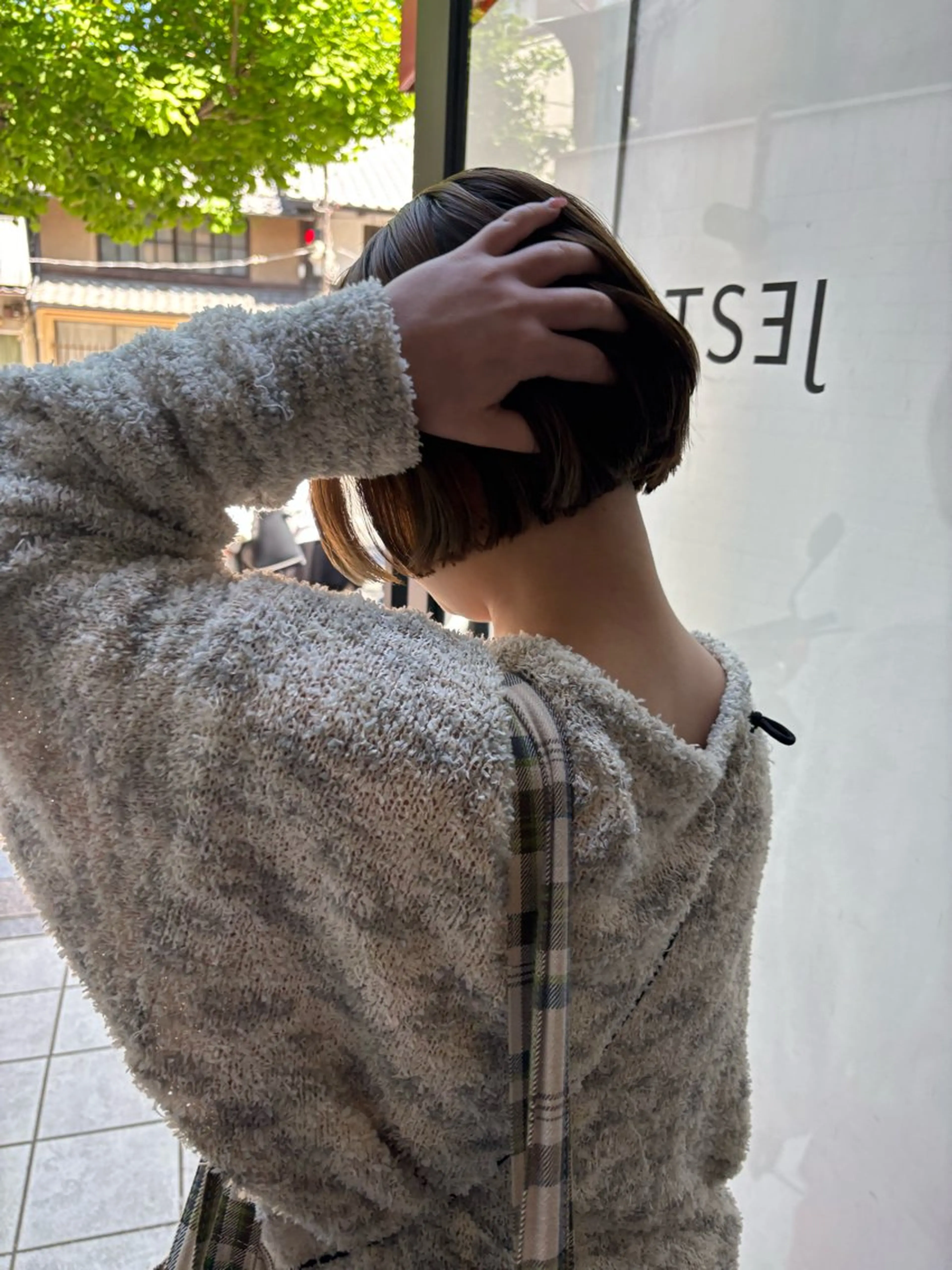 ショート ボブ 透明感カラー/パーマ /烏丸御池/寿々乃のヘアスタイル