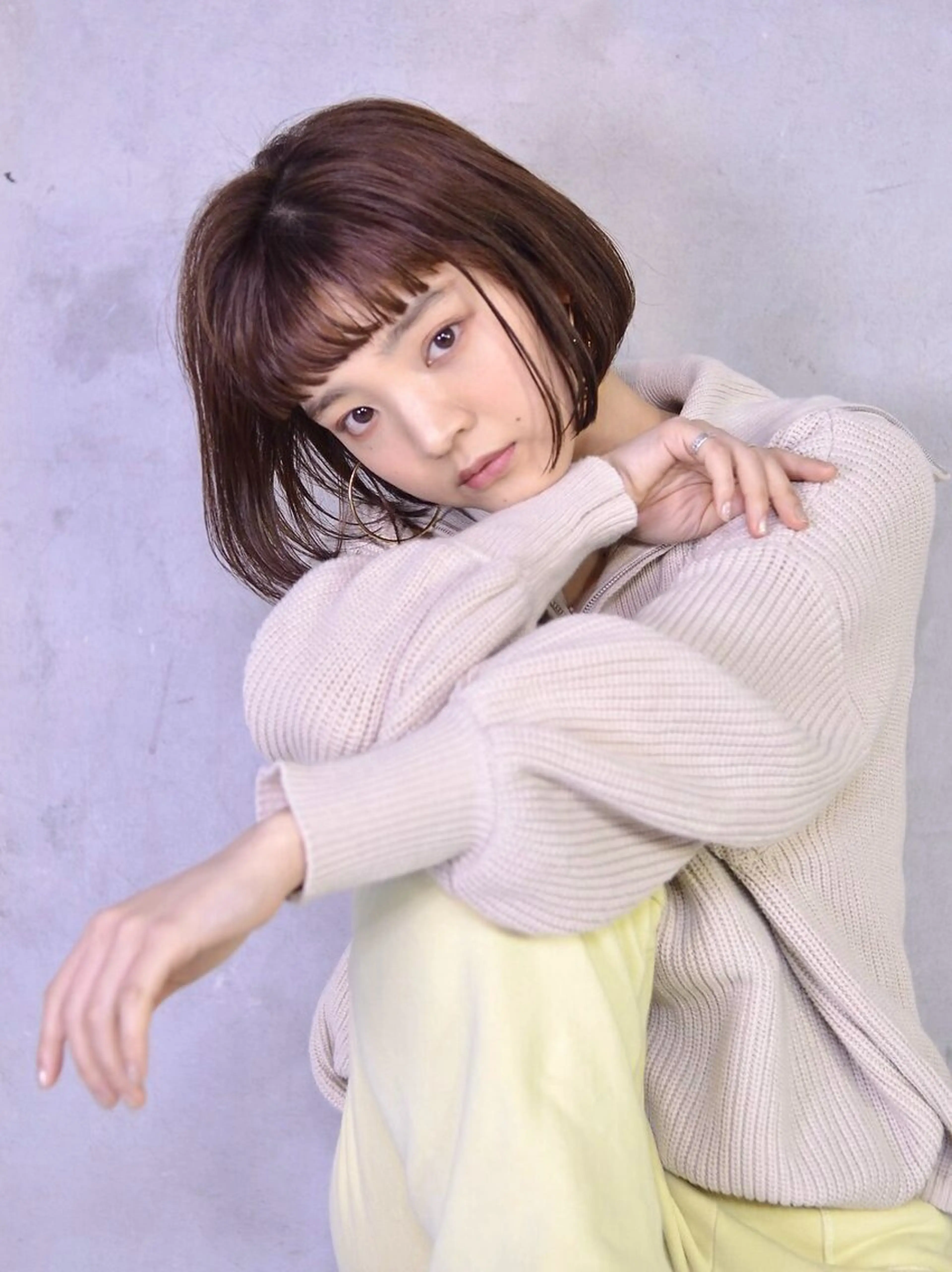 ミディアム カット ヘアカラー トリートメント 髪質改善/ヘアケア coiiはしもとはなのヘアスタイル