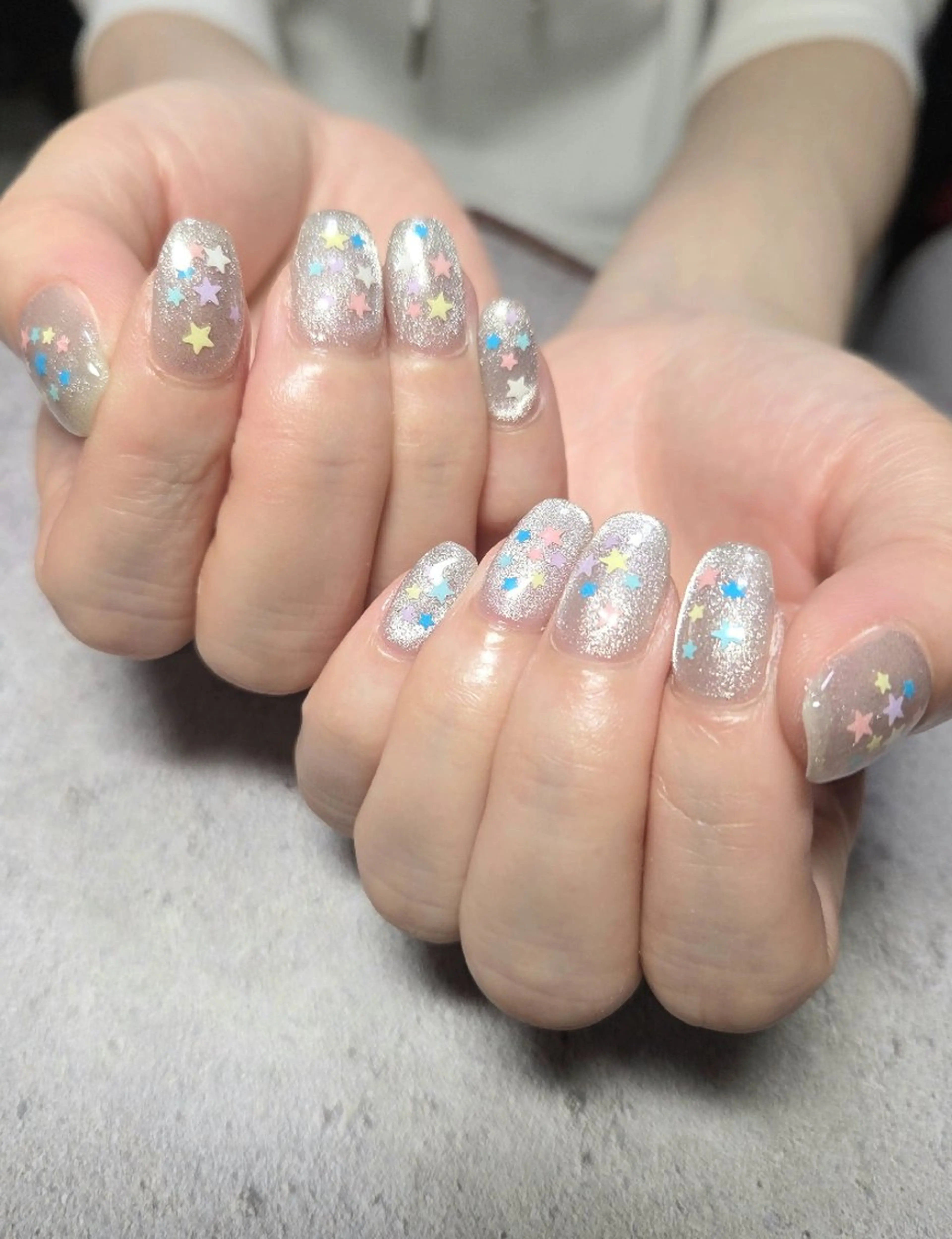 ネイル ジェルネイル ホログラムネイル キラキラネイル マグネットネイル パラジェル ハンドネイル flure de neige yukiのネイルデザイン