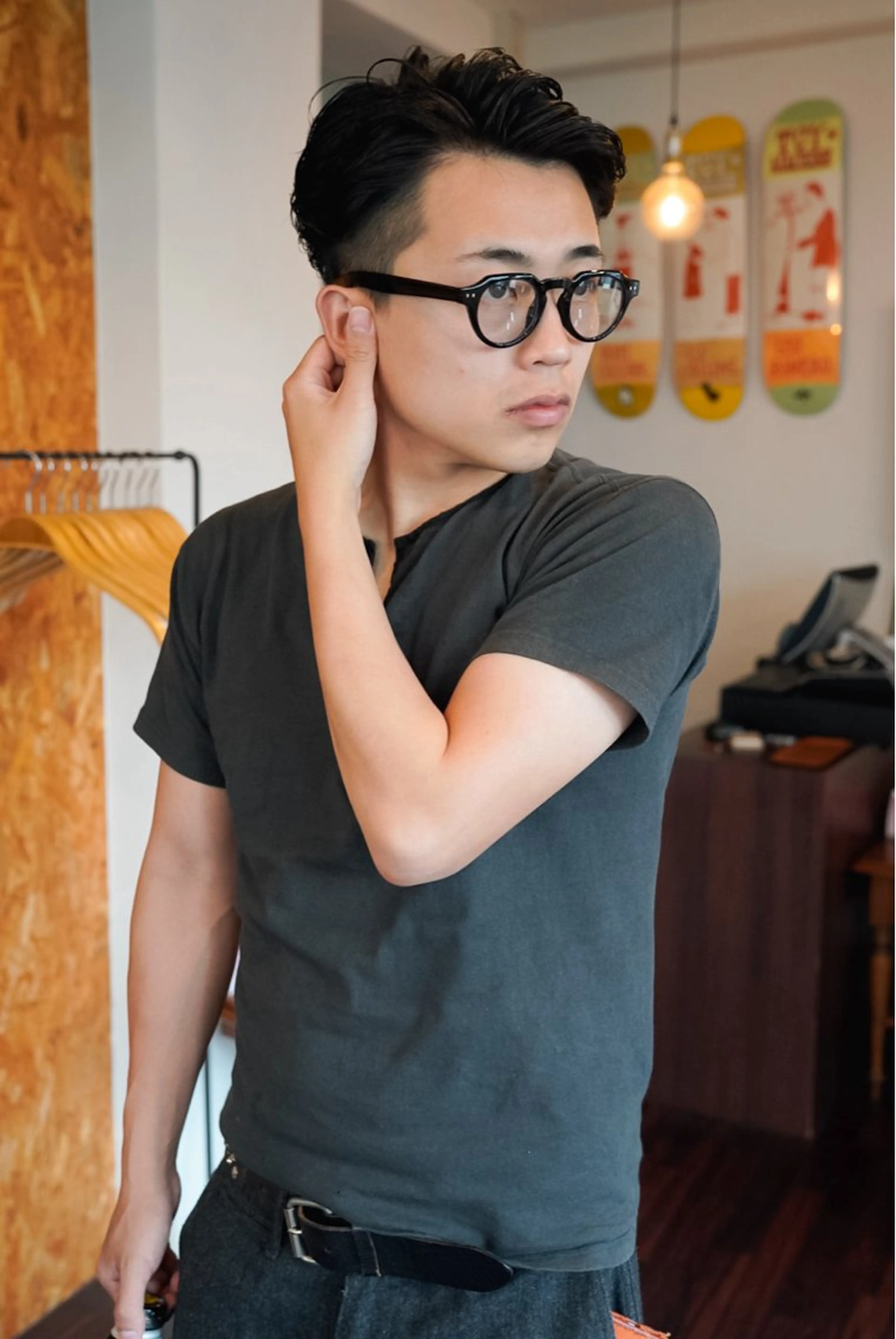 ミディアム メンズ 千葉 慎也のヘアスタイル