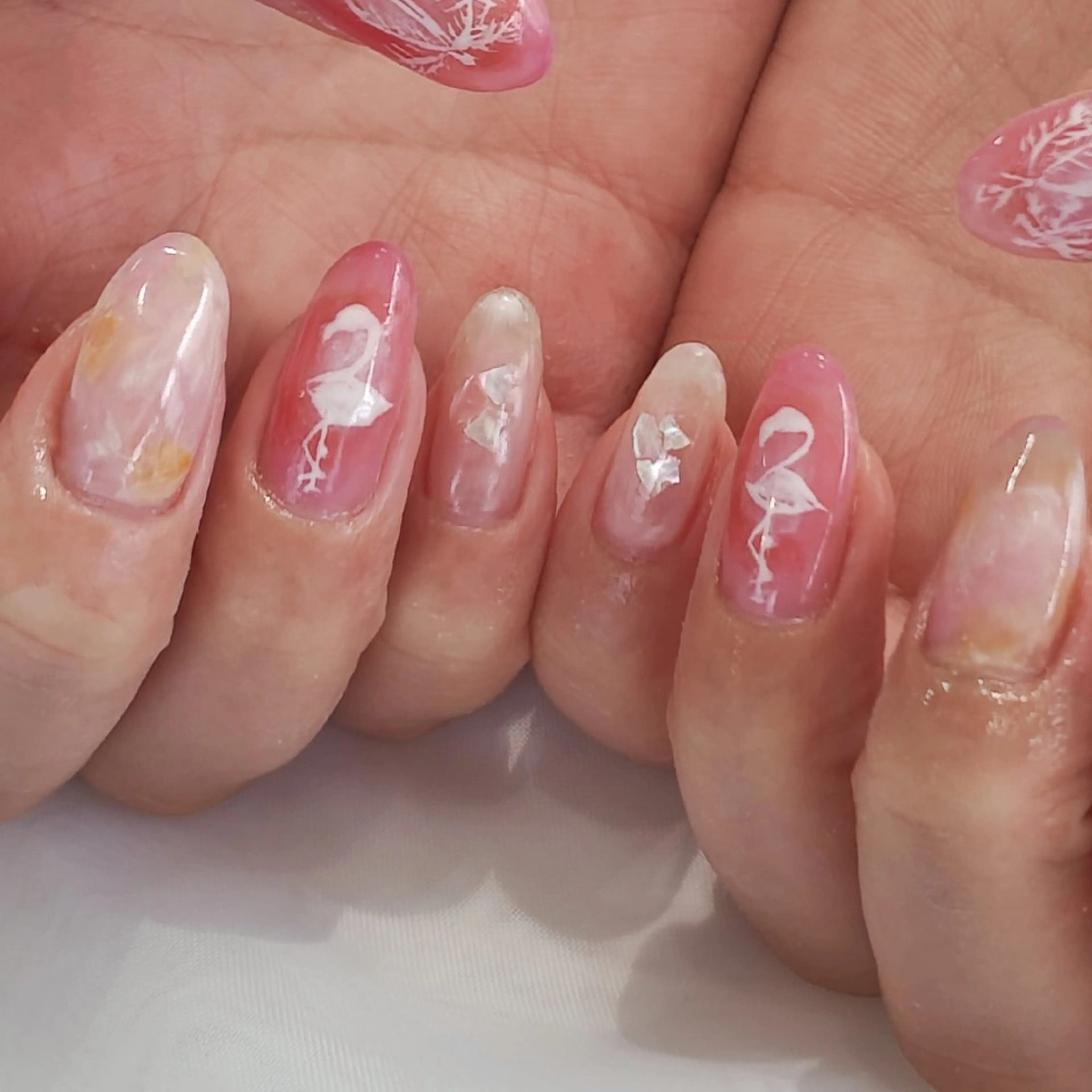 ネイル 大理石ネイル(マーブル) ニュアンスネイル 夏ネイル ハンドネイル felicita服部店所属・felicita fumi♡のネイルデザイン