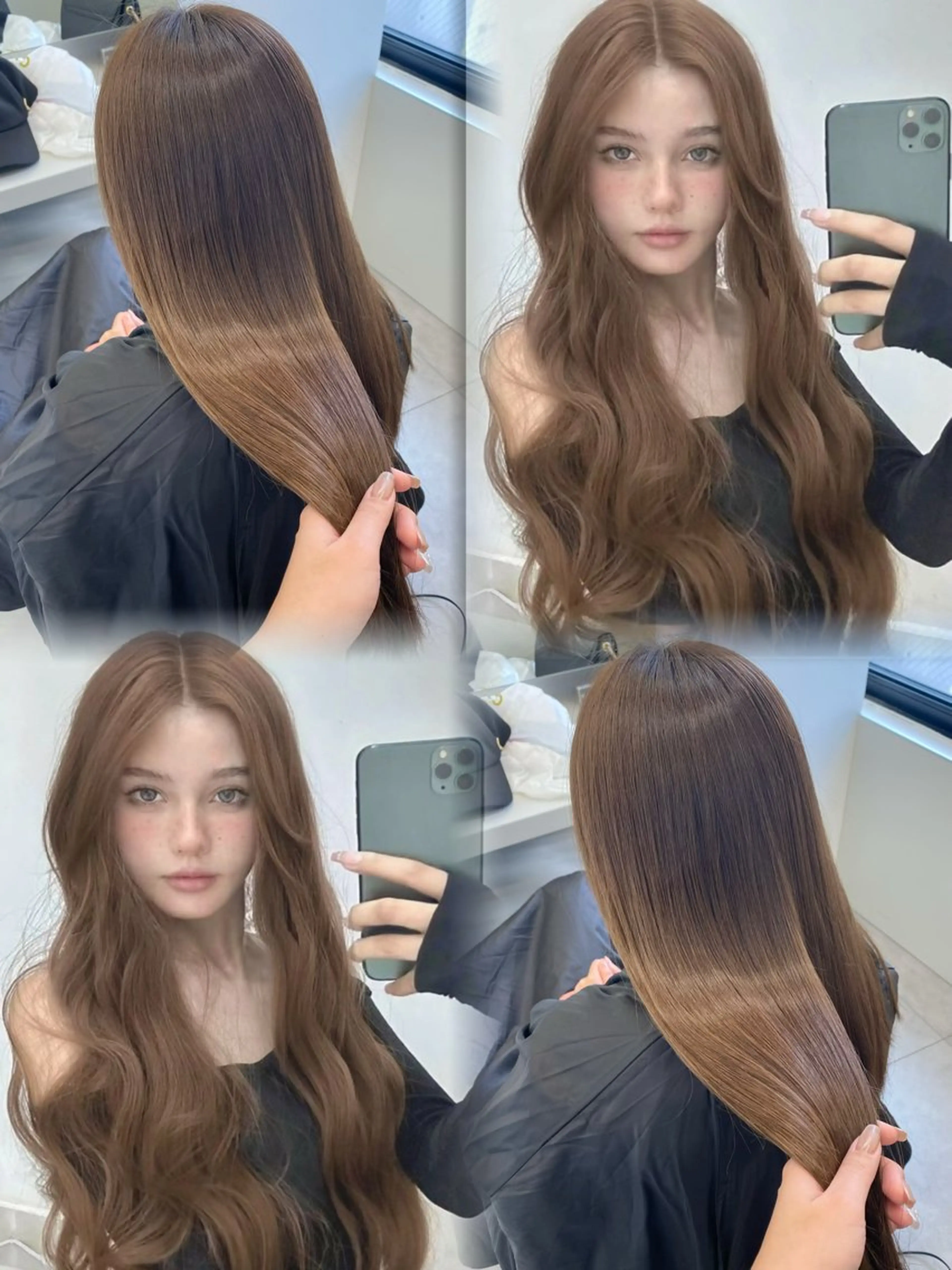 ロング カラー ブリーチ 透明感カラー ダブルカラー ブリーチなしカラー ロング ヘアカラー 天野 利咲のヘアスタイル