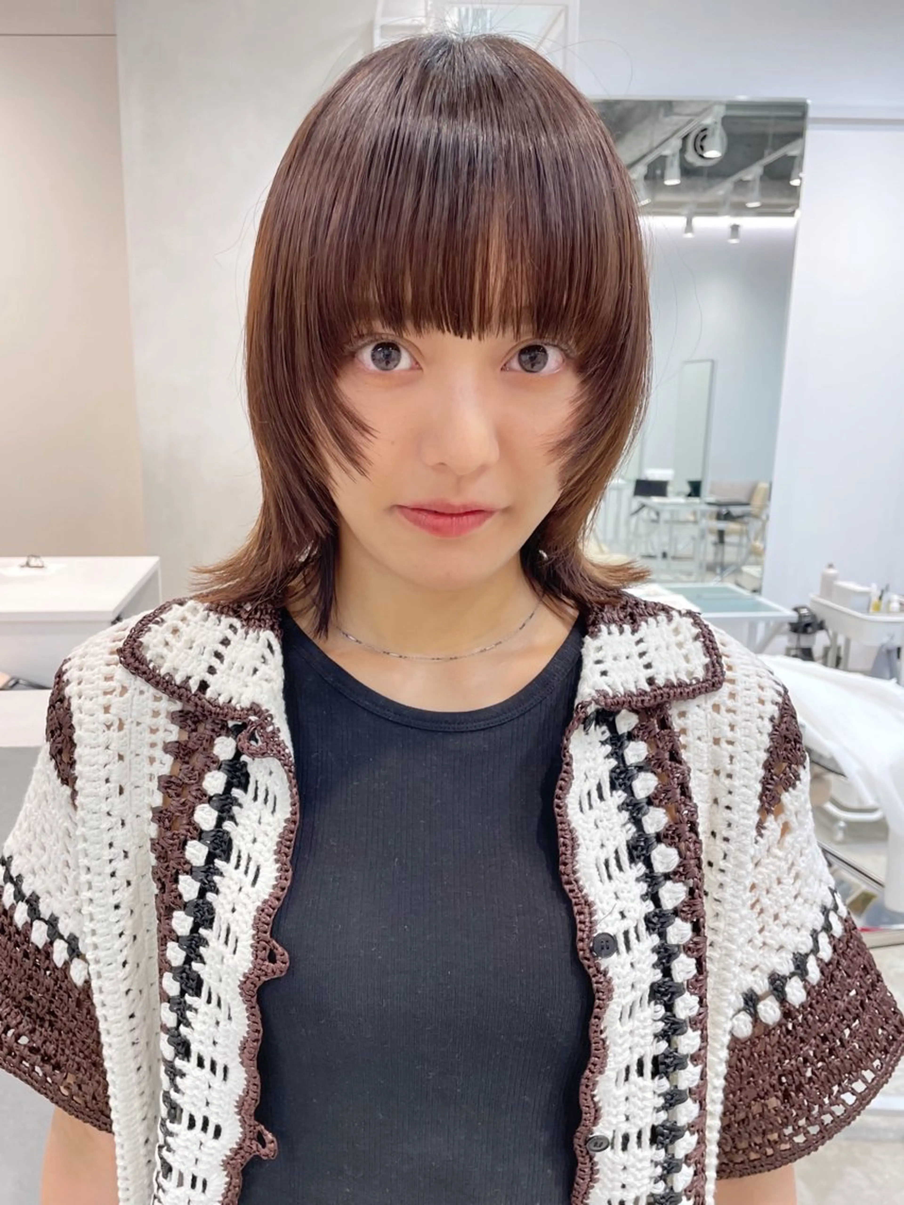 ミディアム 青木 優歩のヘアスタイル