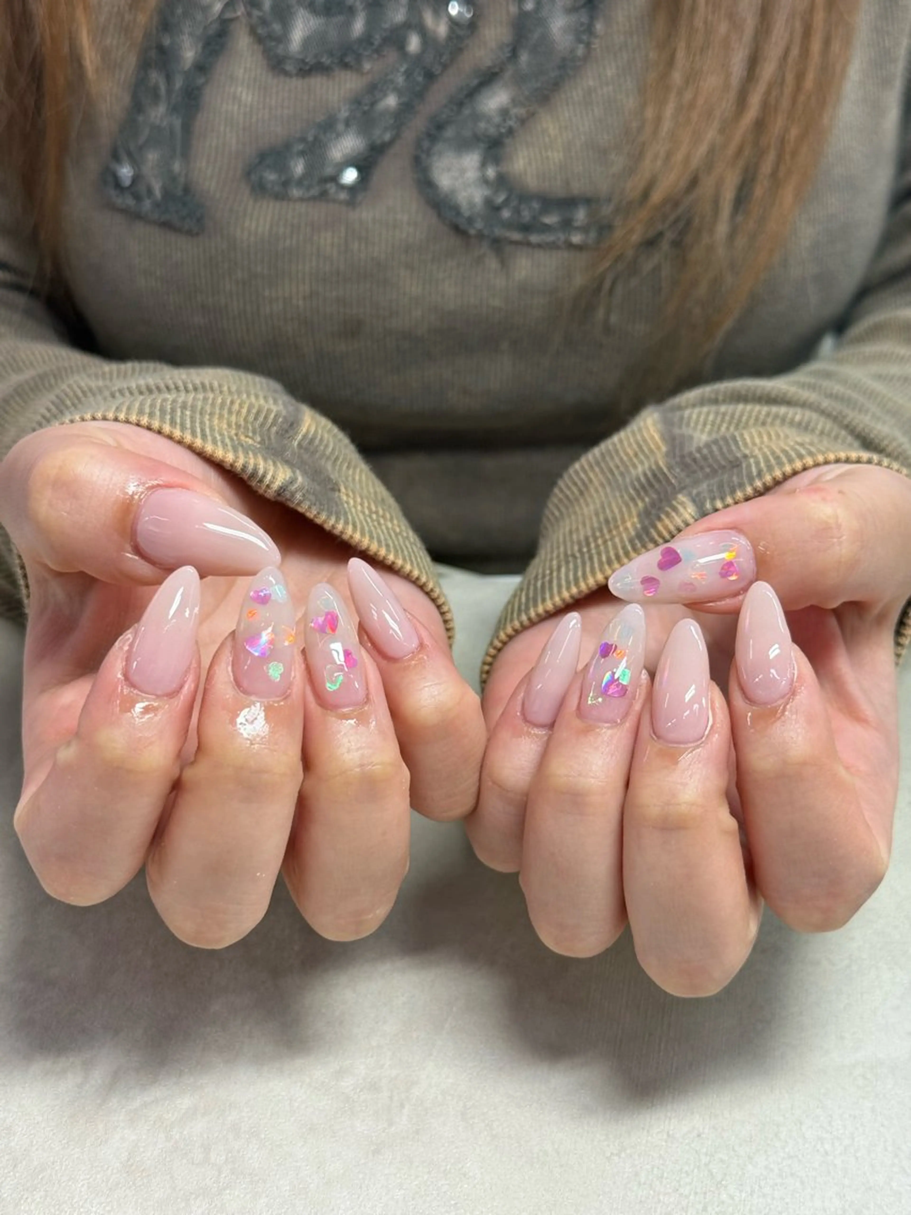 ネイル ハート ハンドネイル WOLTOKYO渋谷 yunaのネイルデザイン