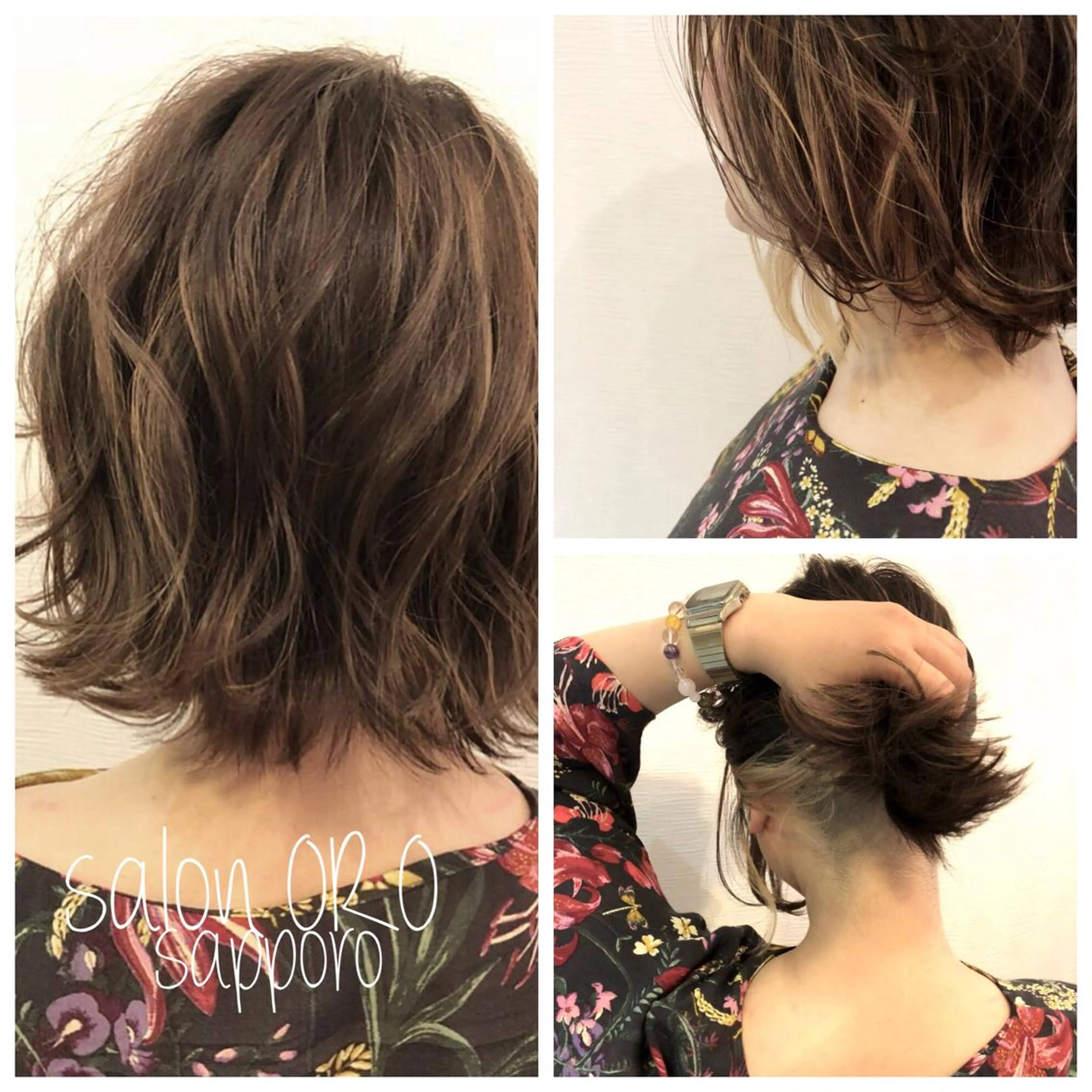 ミディアム カラー ヘアカラー トリートメント 平川 友希子のヘアスタイル