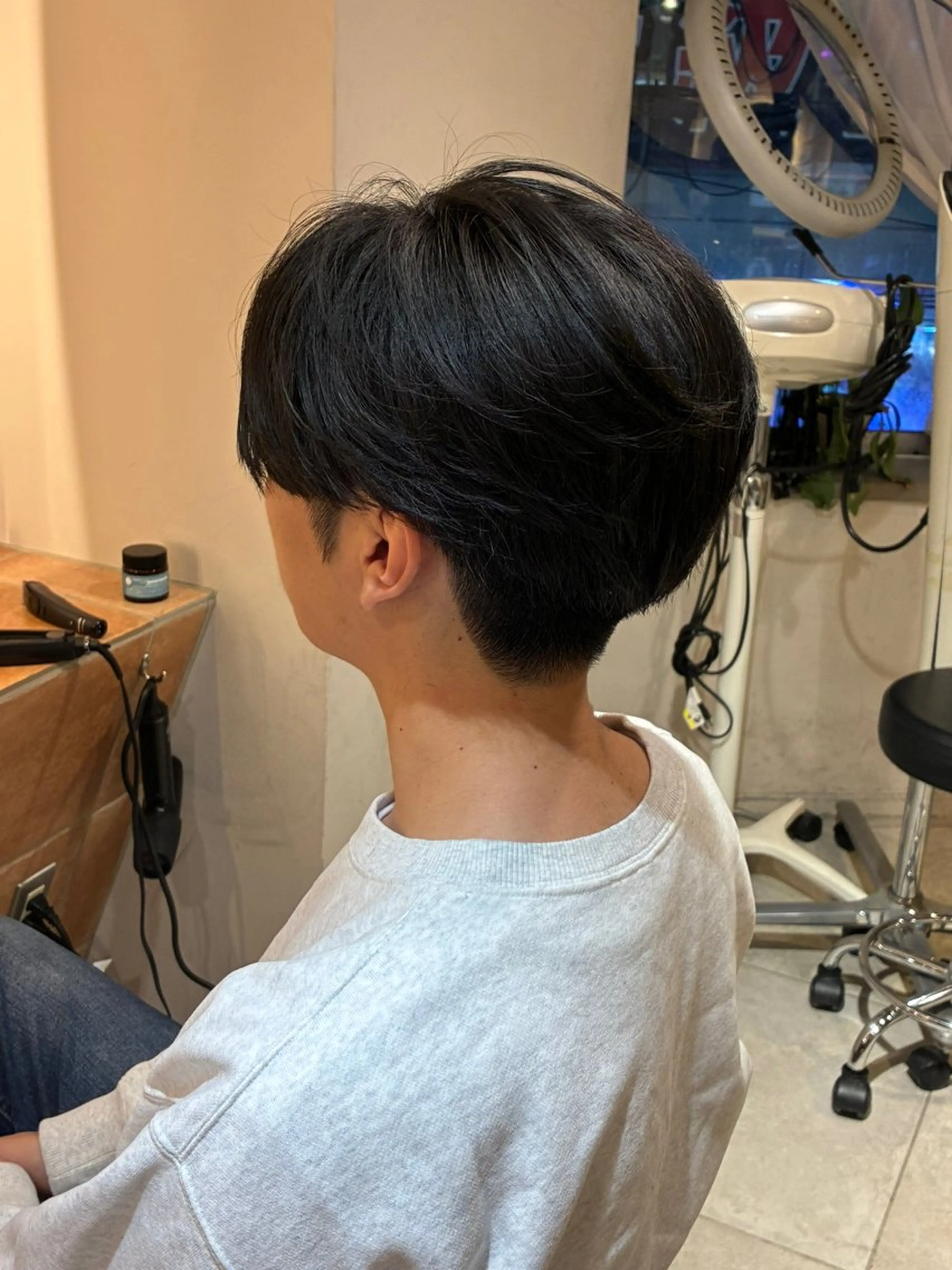ショート メンズ センターパート 横浜/メンズカット/ パーマ/志賀菜妃のヘアスタイル