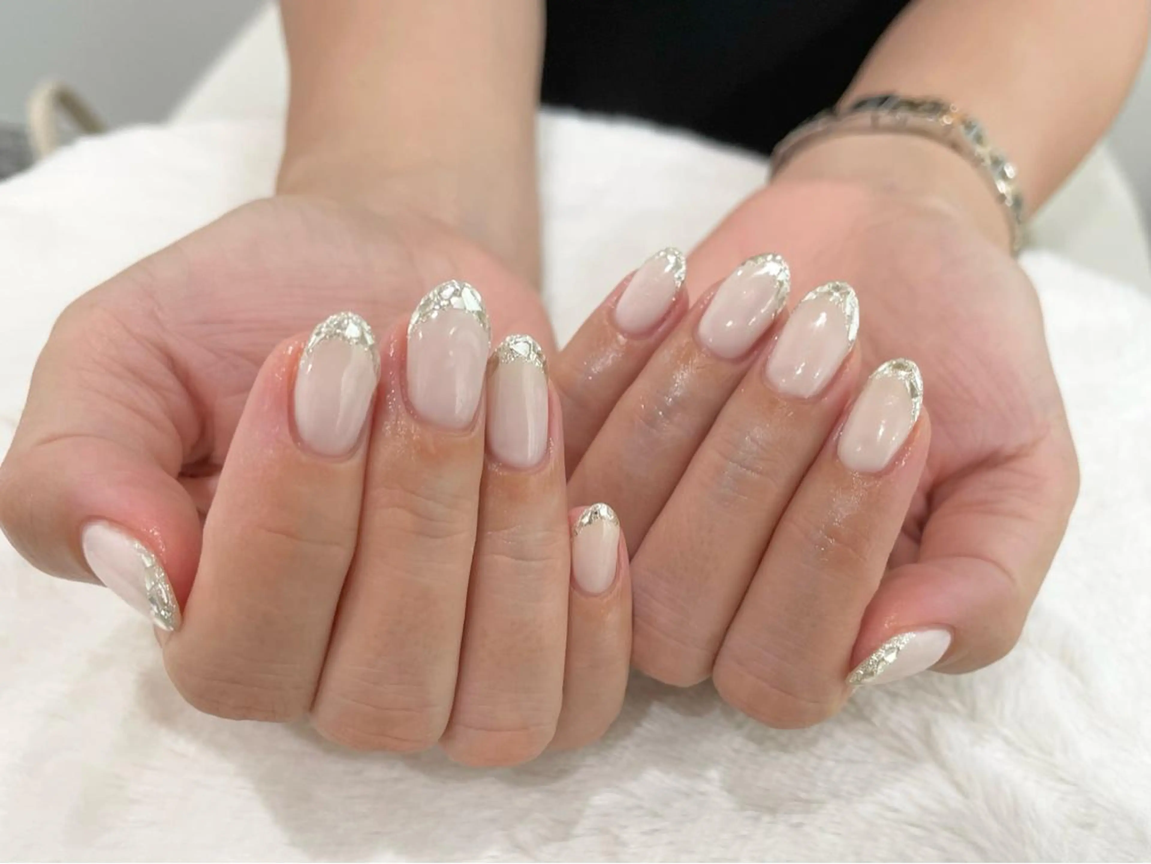 ネイル フレンチネイル ガラスフレンチ riri nail所属・riri-nail Rie Endoのネイルデザイン