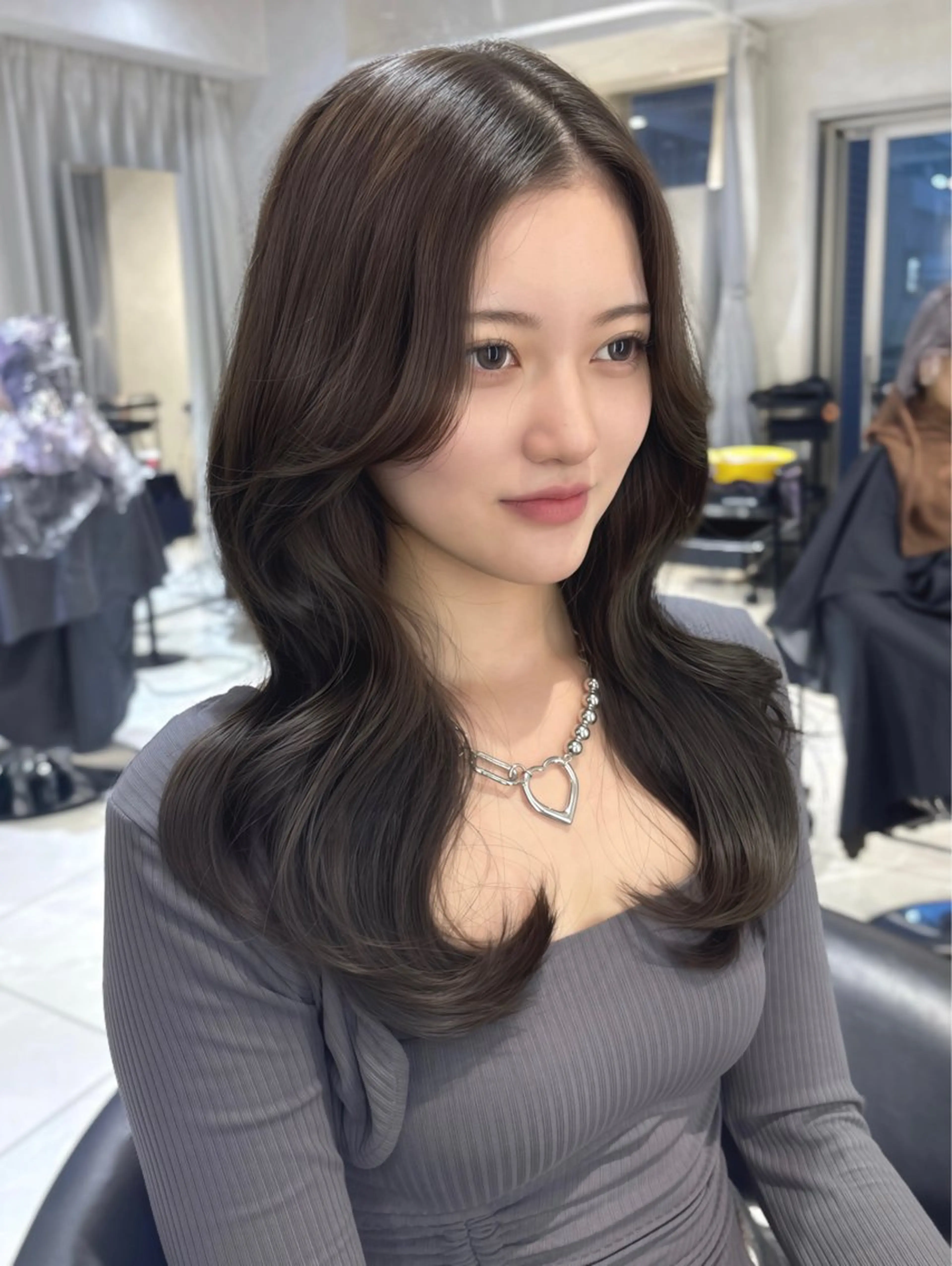 ロング 韓国レイヤー×髪質 改善︎💕︎あかねのヘアスタイル