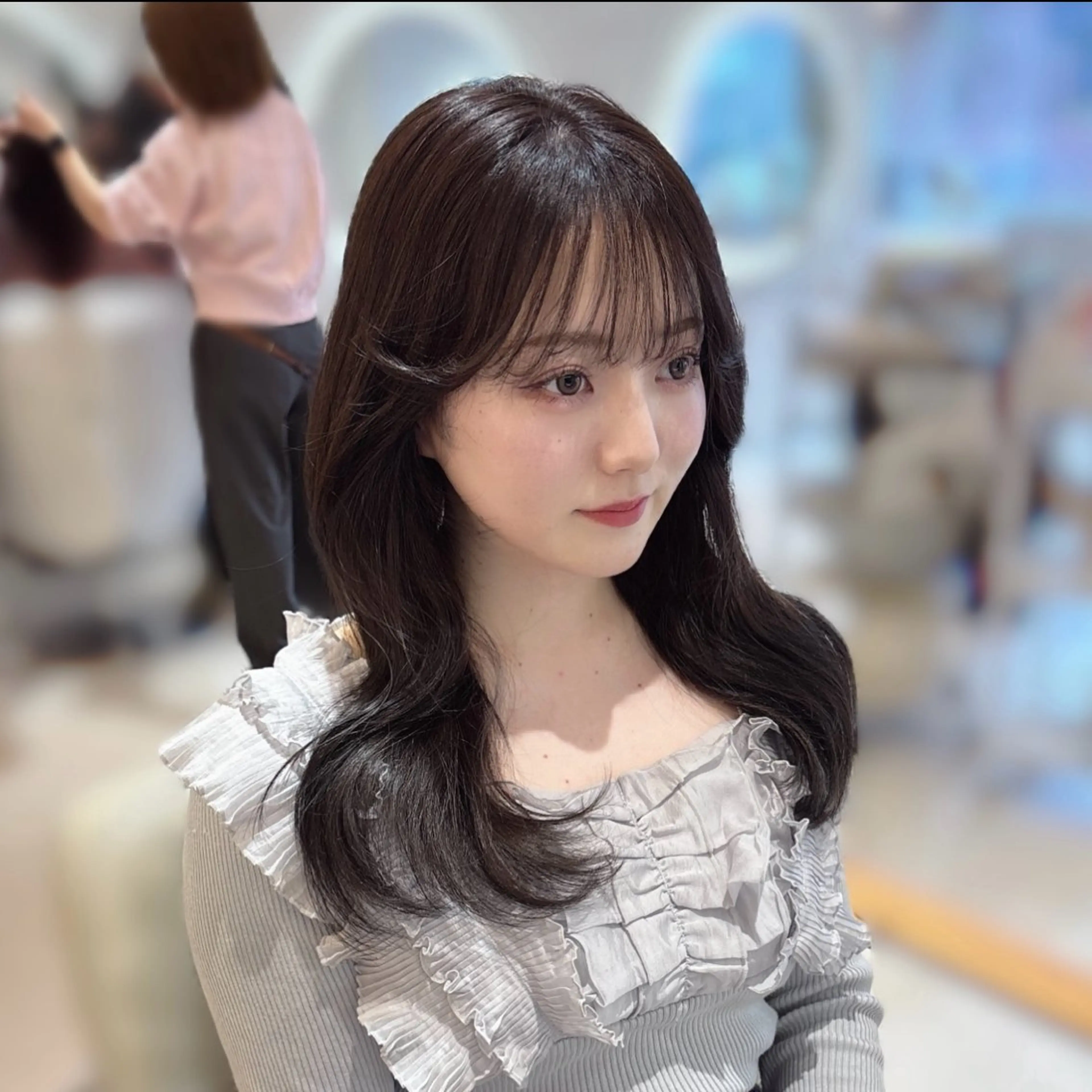 セミロング カラー 韓国風×髪質改善 ゆりのヘアスタイル