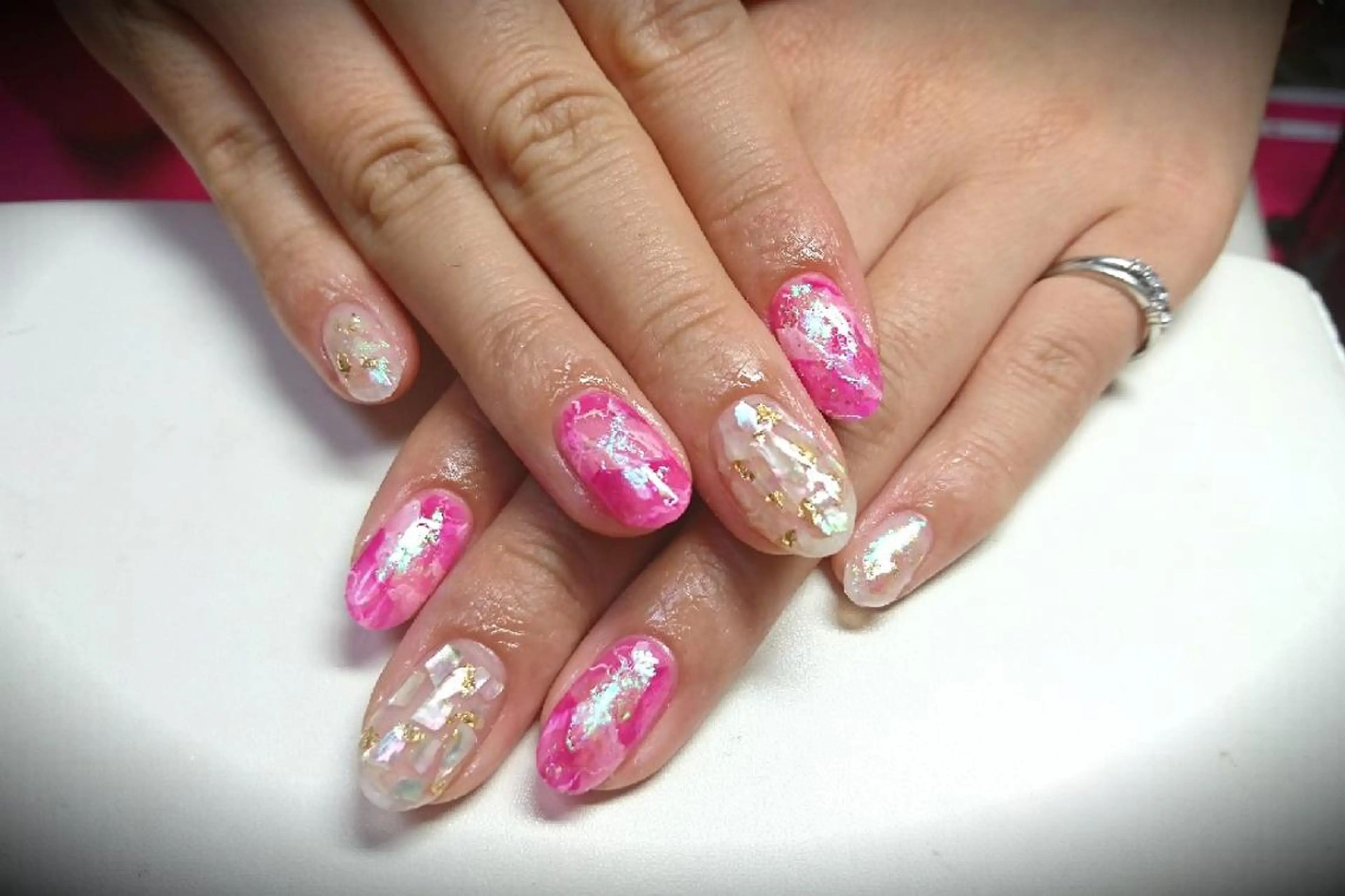 ネイル クリアネイル 大理石ネイル(マーブル) 持ち込み nail yukkoのネイルデザイン