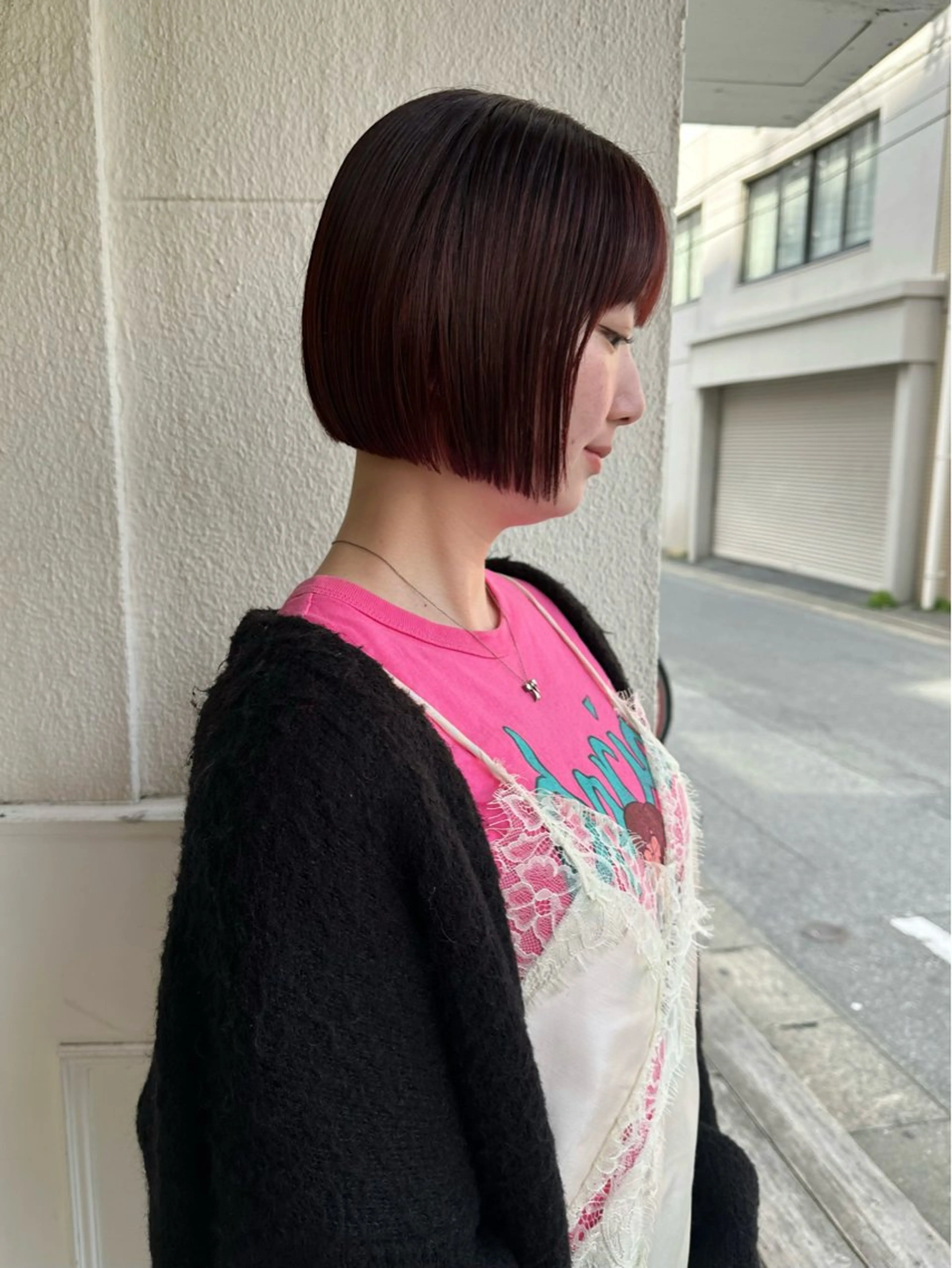 ミディアム ボブ カット ヘアカラー トリートメント Manaka🟤 今泉　Musiiikのヘアスタイル