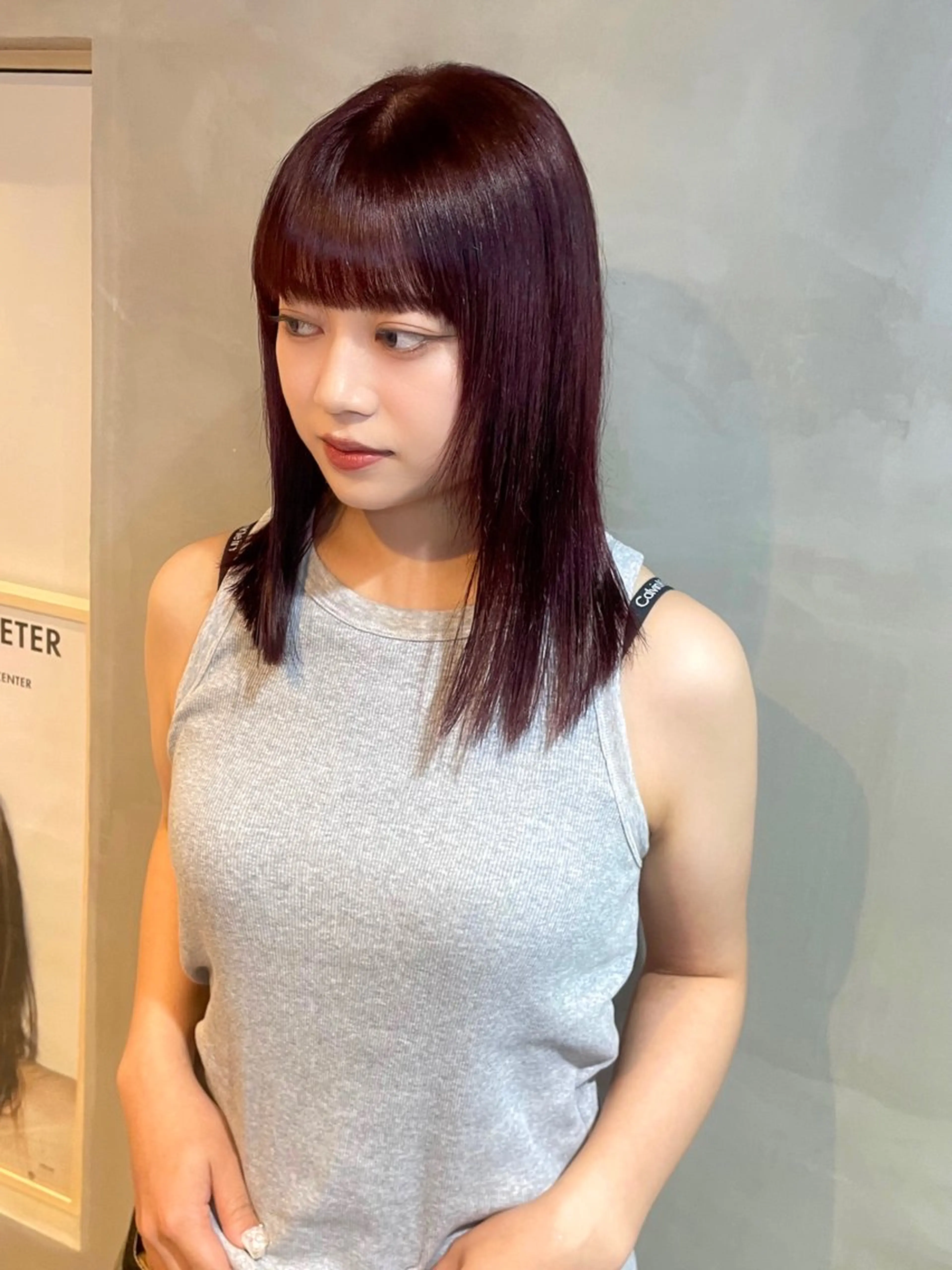 ミディアム カラー カノン/透明感カラー /酸性ストレートのヘアスタイル