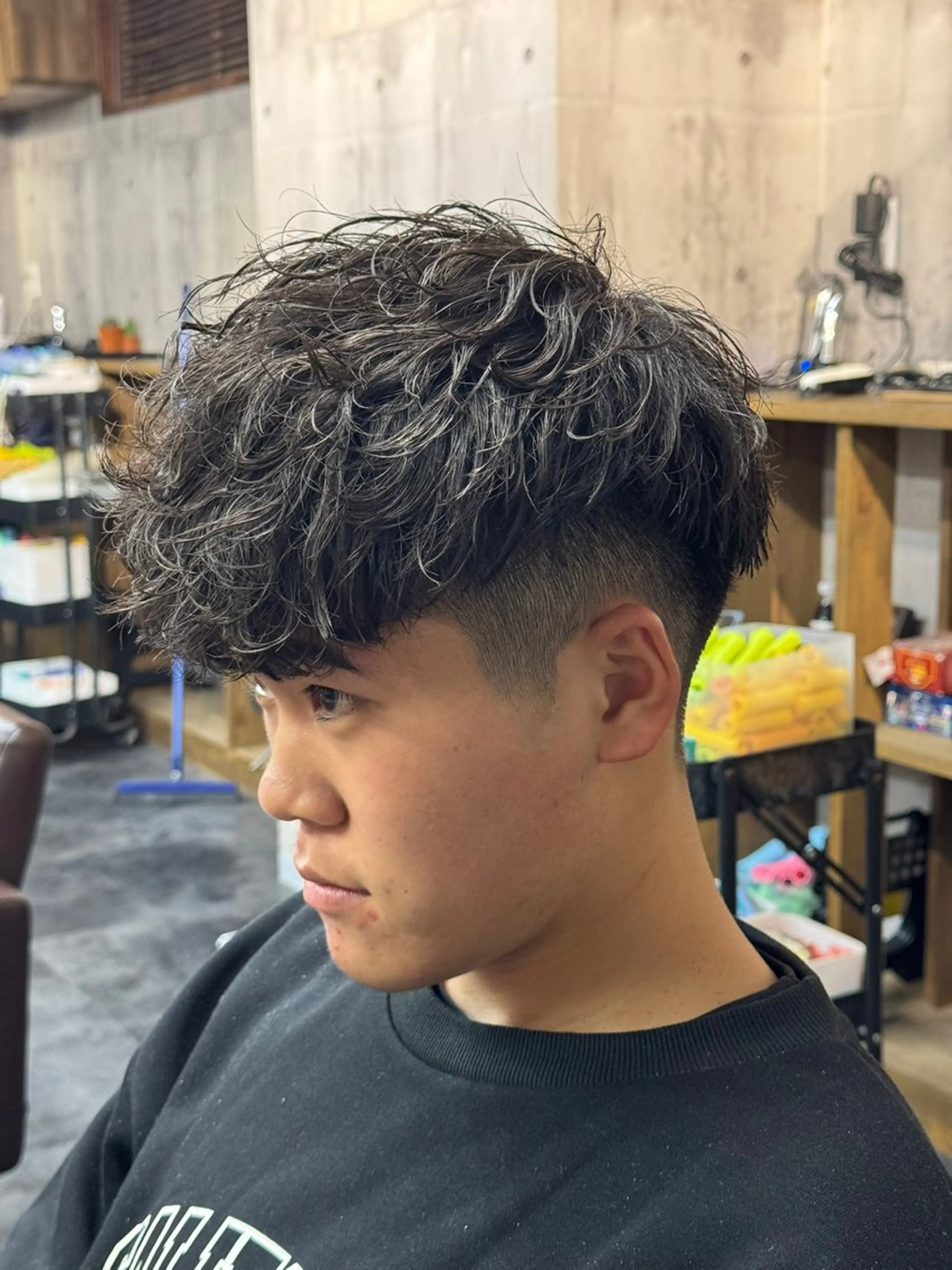 パーマ メンズ スペインカール 川崎 健翔のヘアスタイル