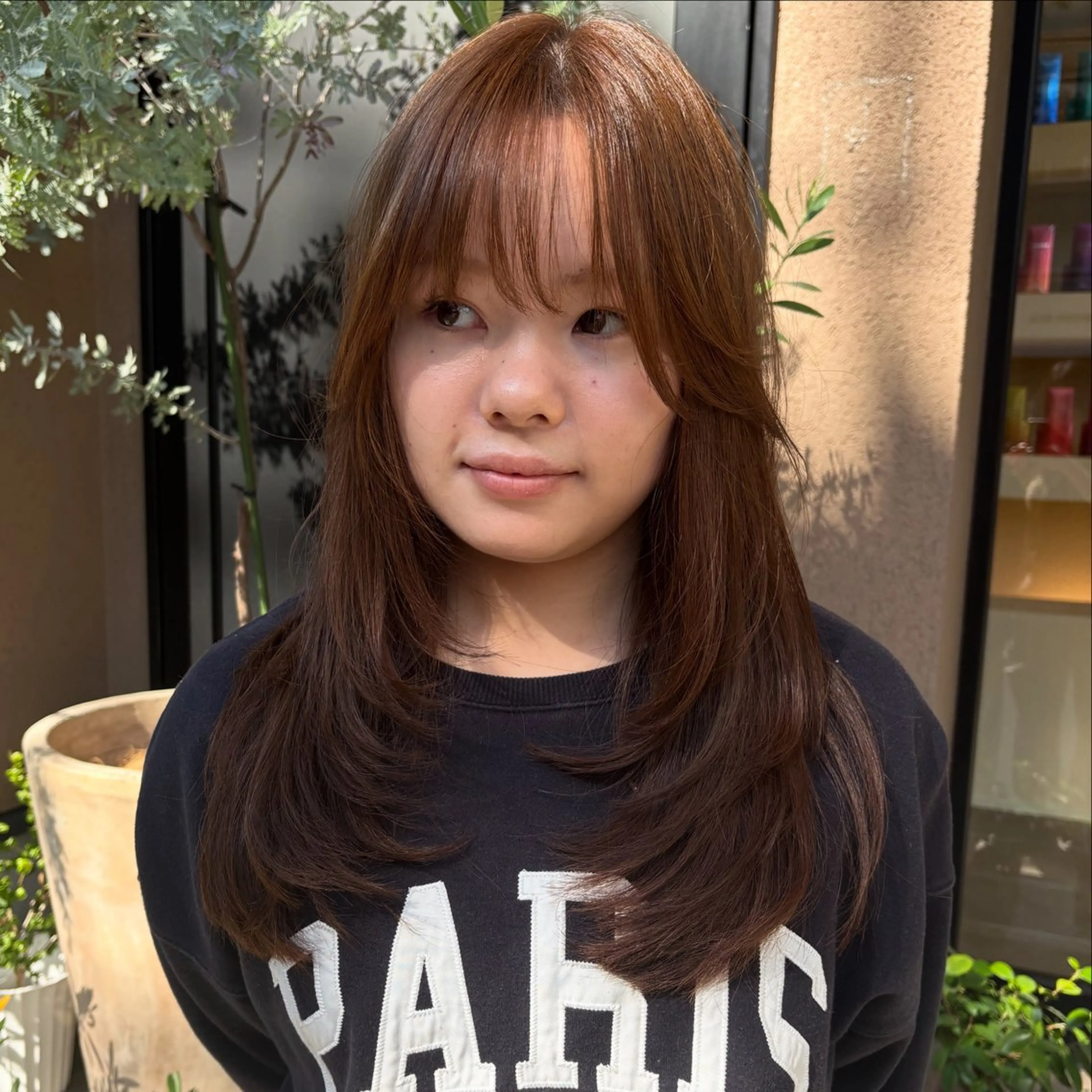 ミディアム 縮毛矯正 oggi西新所属・ゆい/ ショート/レイヤーのヘアスタイル