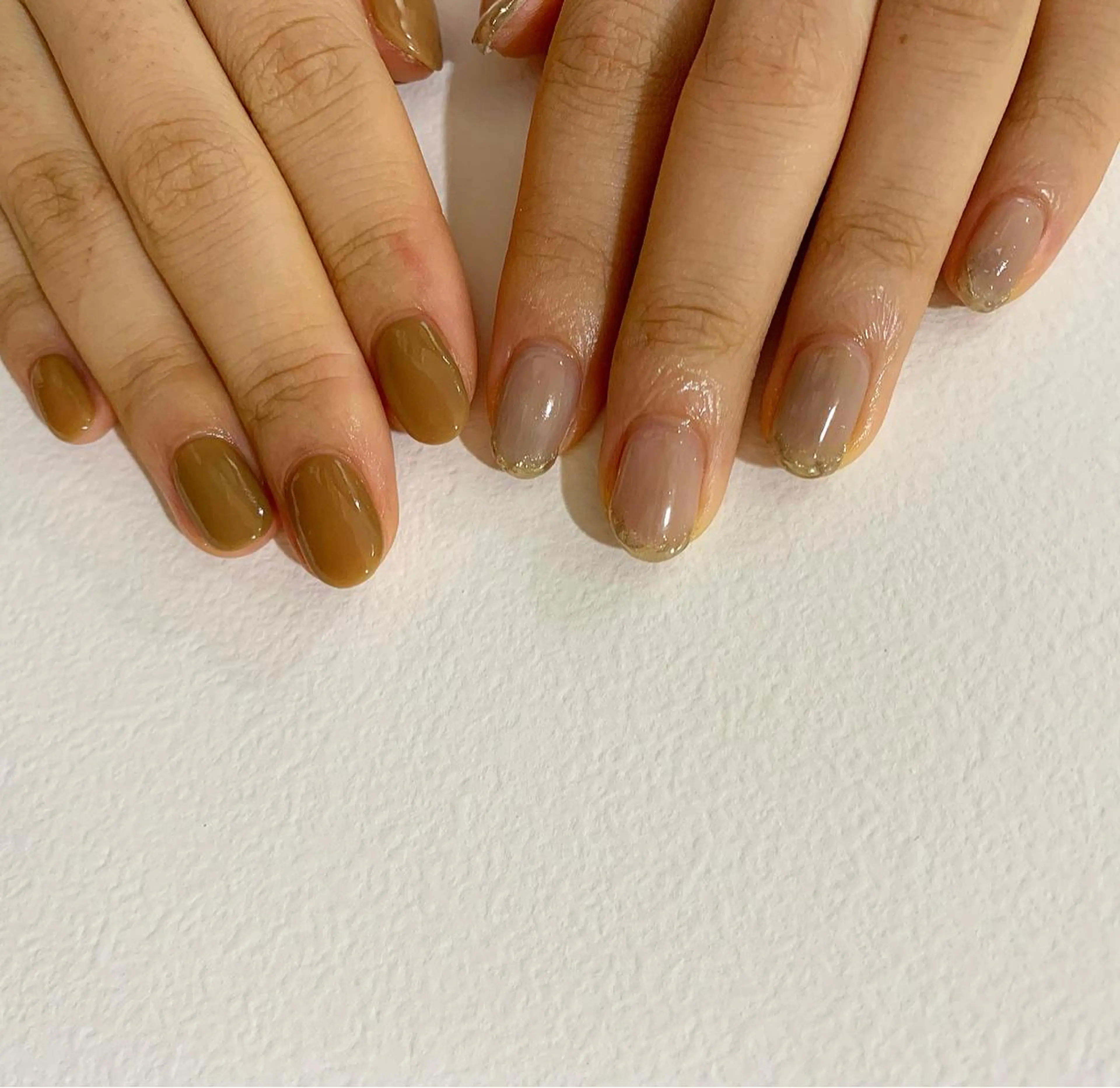 ネイル ブラウン ラメ(グリッター) ハンドネイル 佐藤 穂乃香のネイルデザイン