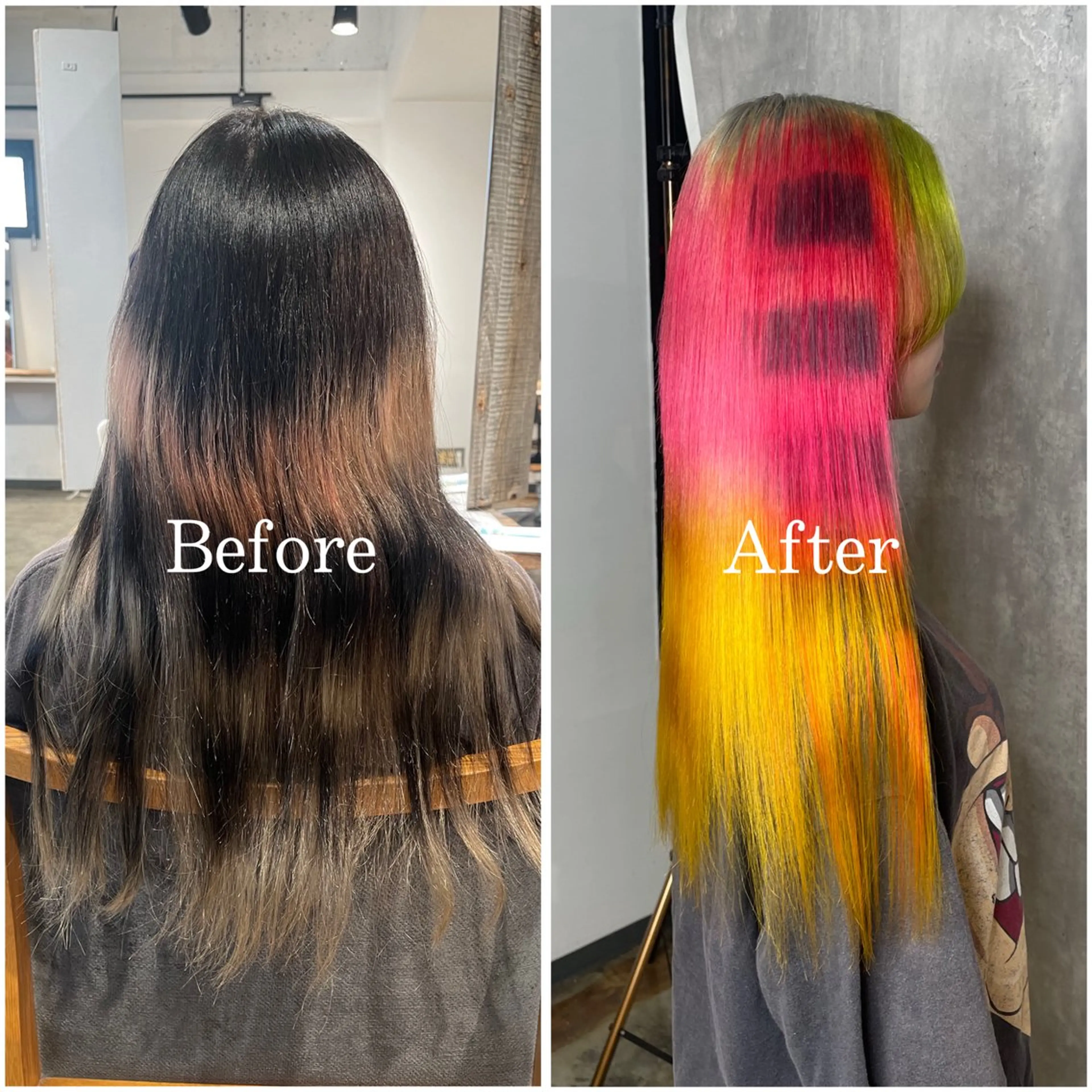 ロング カラー ブリーチ ケアブリーチ デザインカラー 似合わせカット ムラ修正/ ハイトーン💖Riaのヘアスタイル