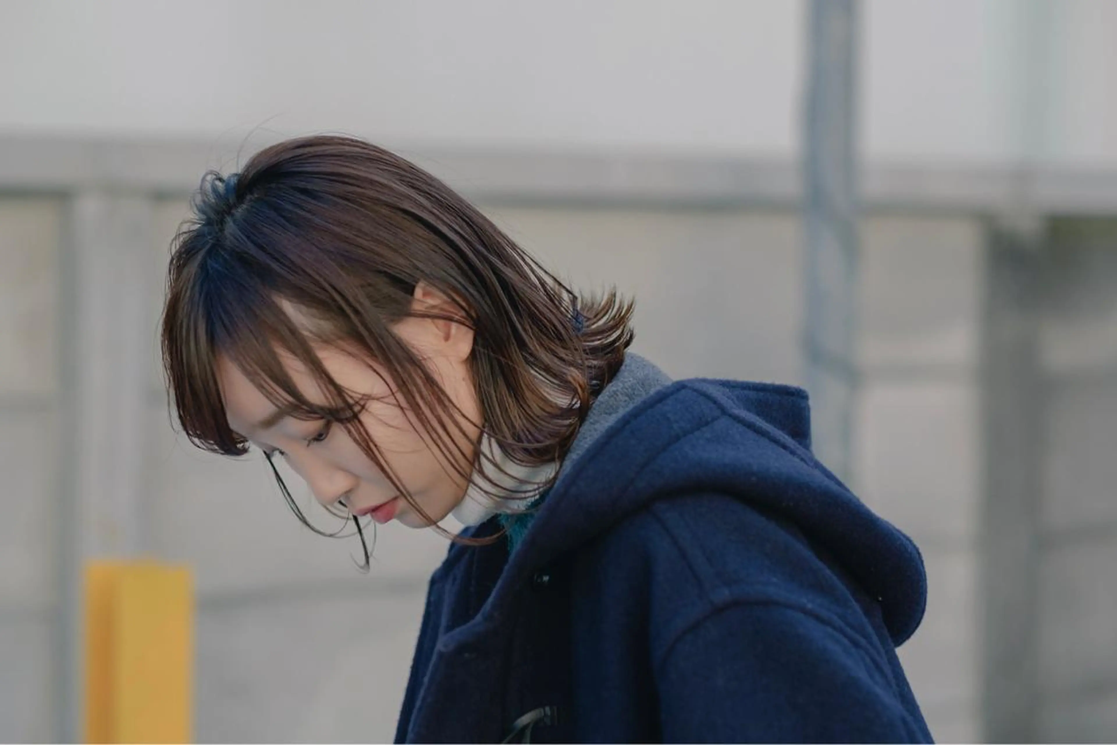 ミディアム ボブ カット ヘアカラー 佐藤 旭のヘアスタイル