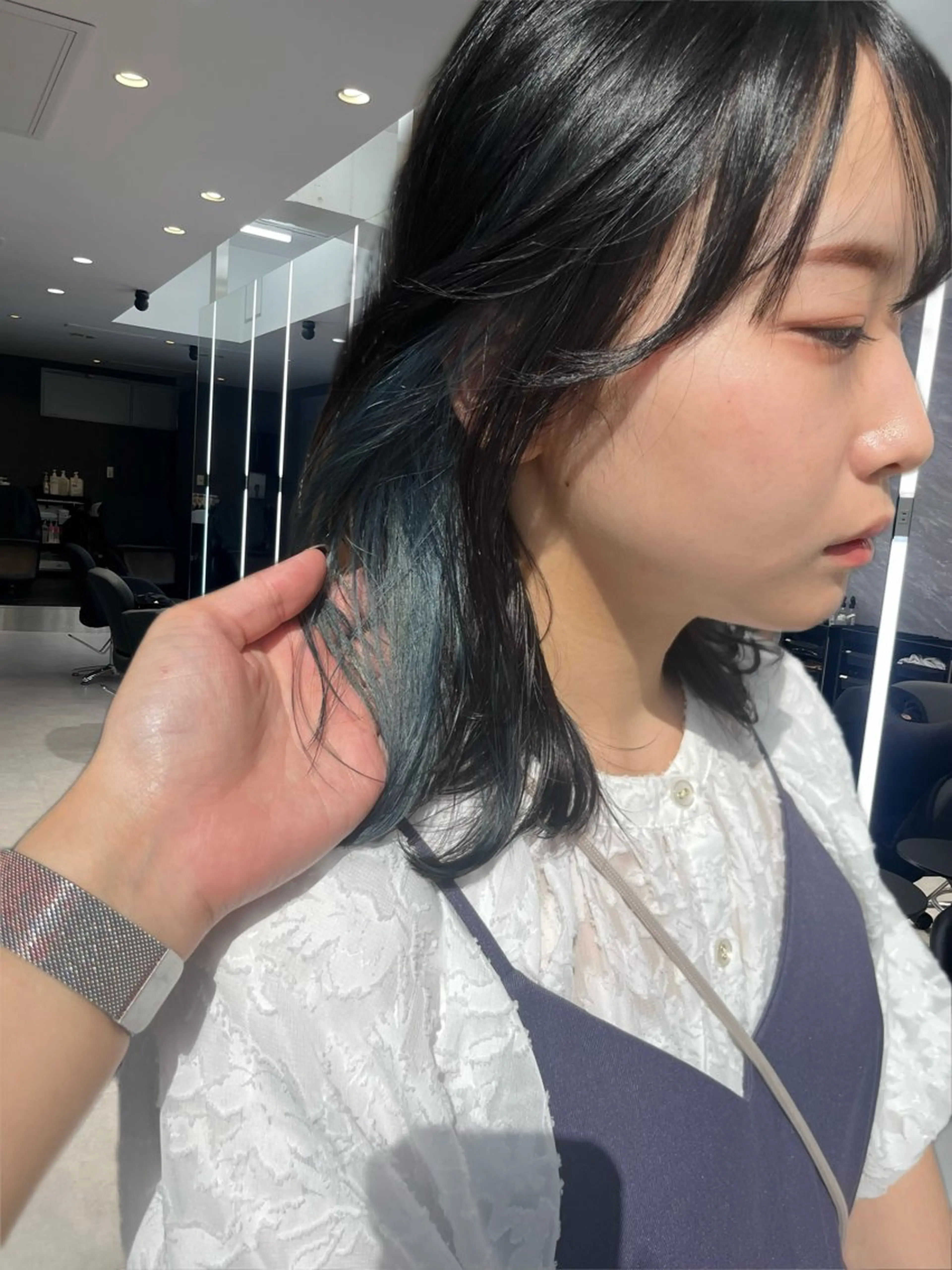 ミディアム カラー 心斎橋/インナーカラ ー/アイリスト/莉菜のヘアスタイル